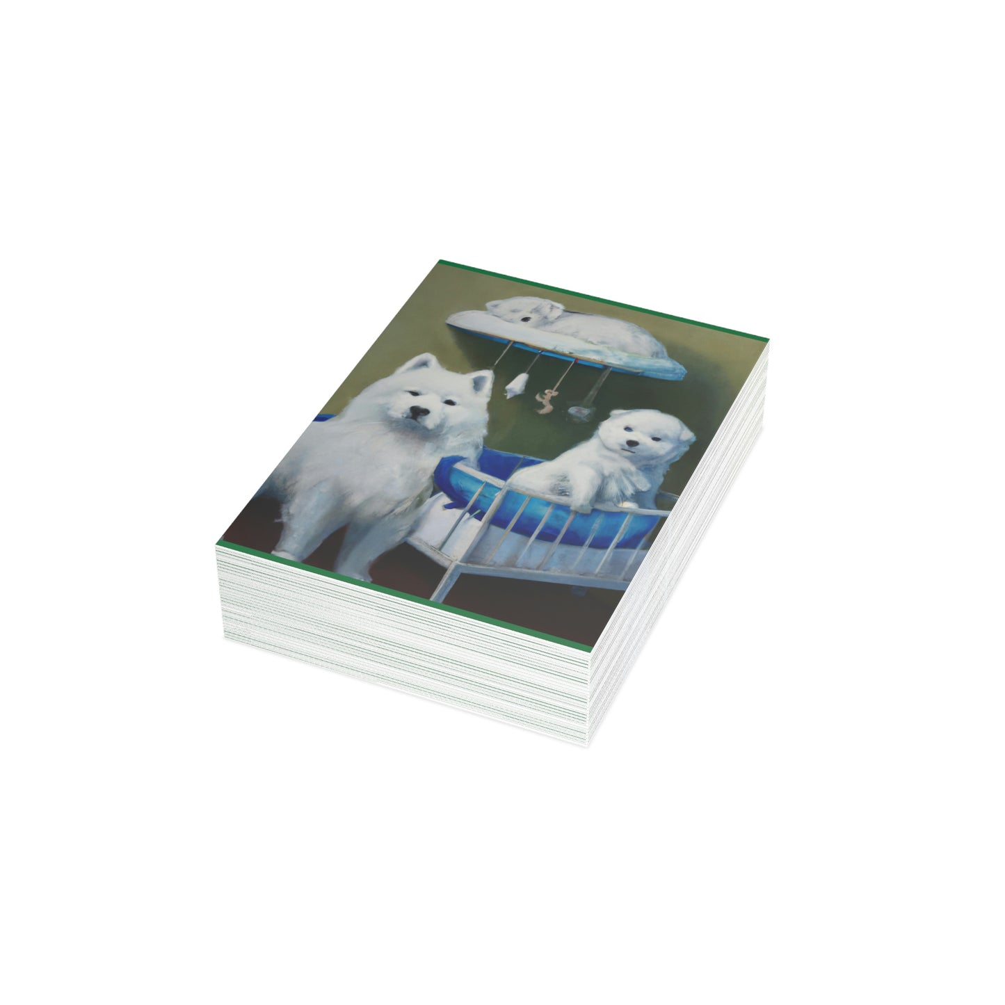 New Baby Samoyed Folded Greeting Cards (1, 10, 30, and 50pcs)