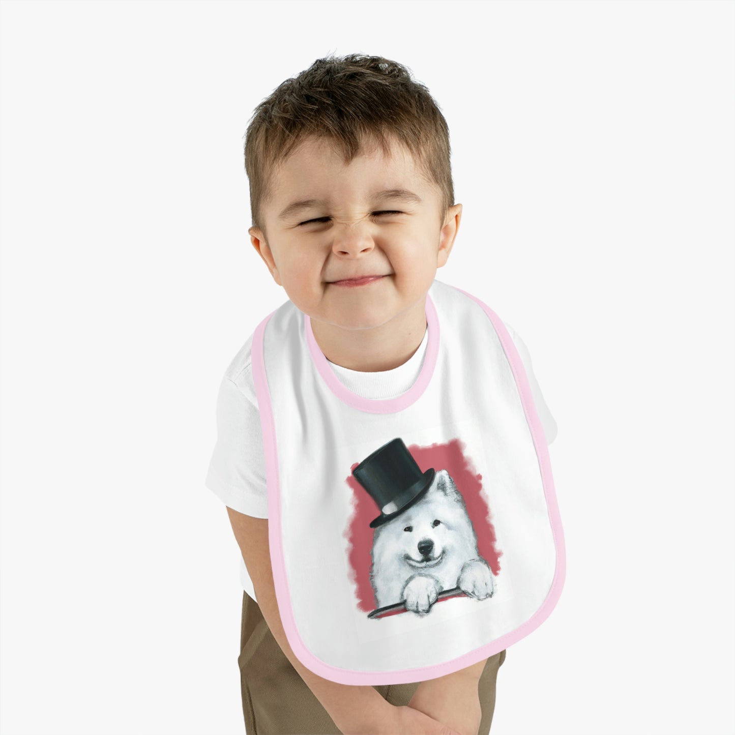 Baby Samoyed Top Hat Bib