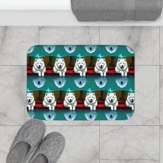 Samoyed Reflection Bath Mat