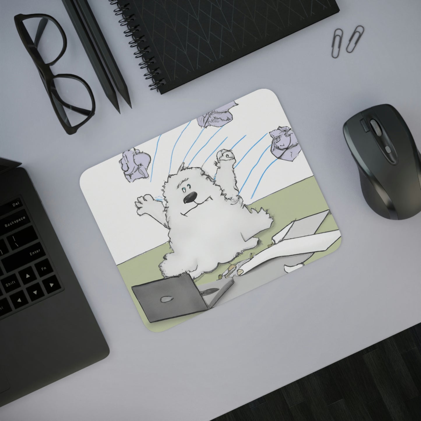 Samoyed Office Monster Desk Mouse Pad