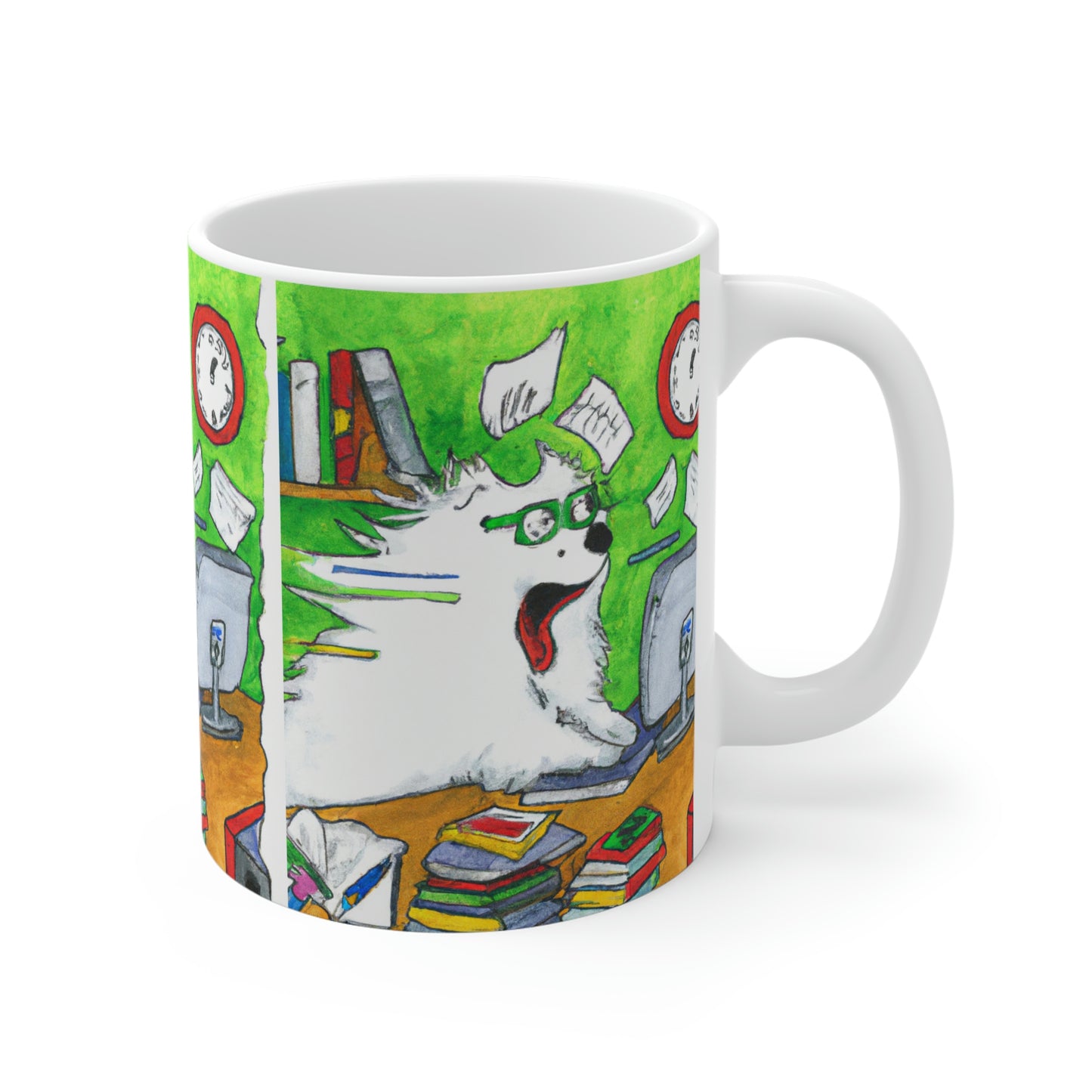 Samoyed Student Researching: Ceramic Mugs (11oz\15oz\20oz)