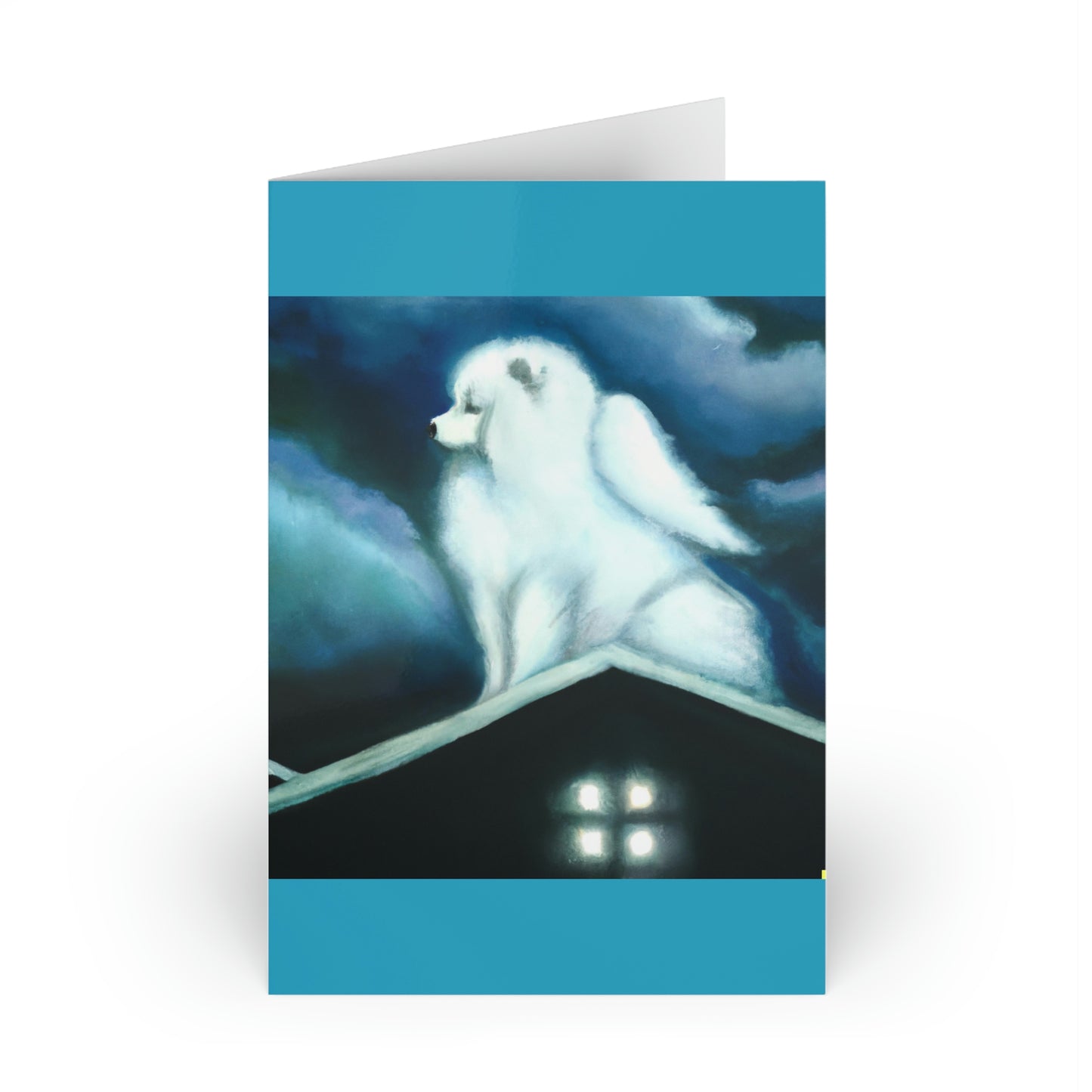 Samoyed Angel Roof Sympathy Card (1 or 10-pcs)