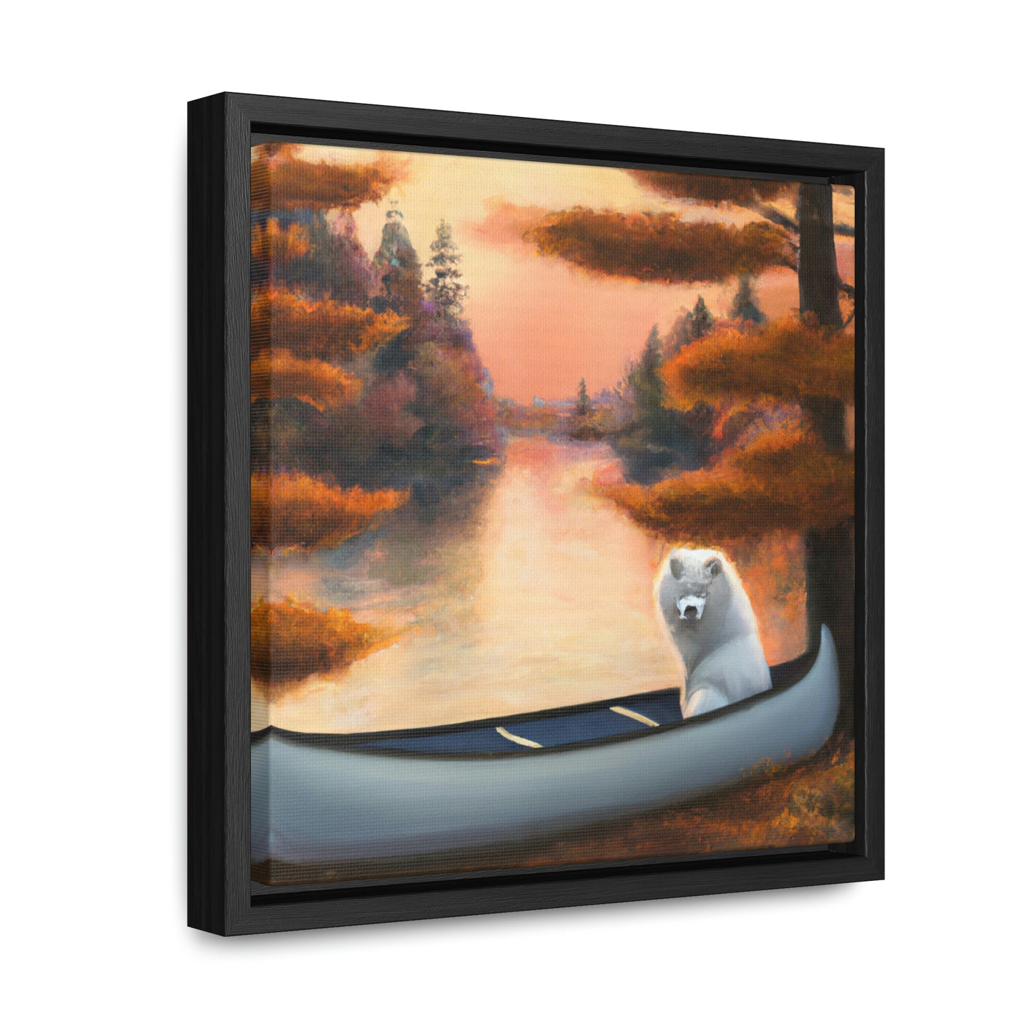 Fall Serene Samoyed Lake: Square Frame