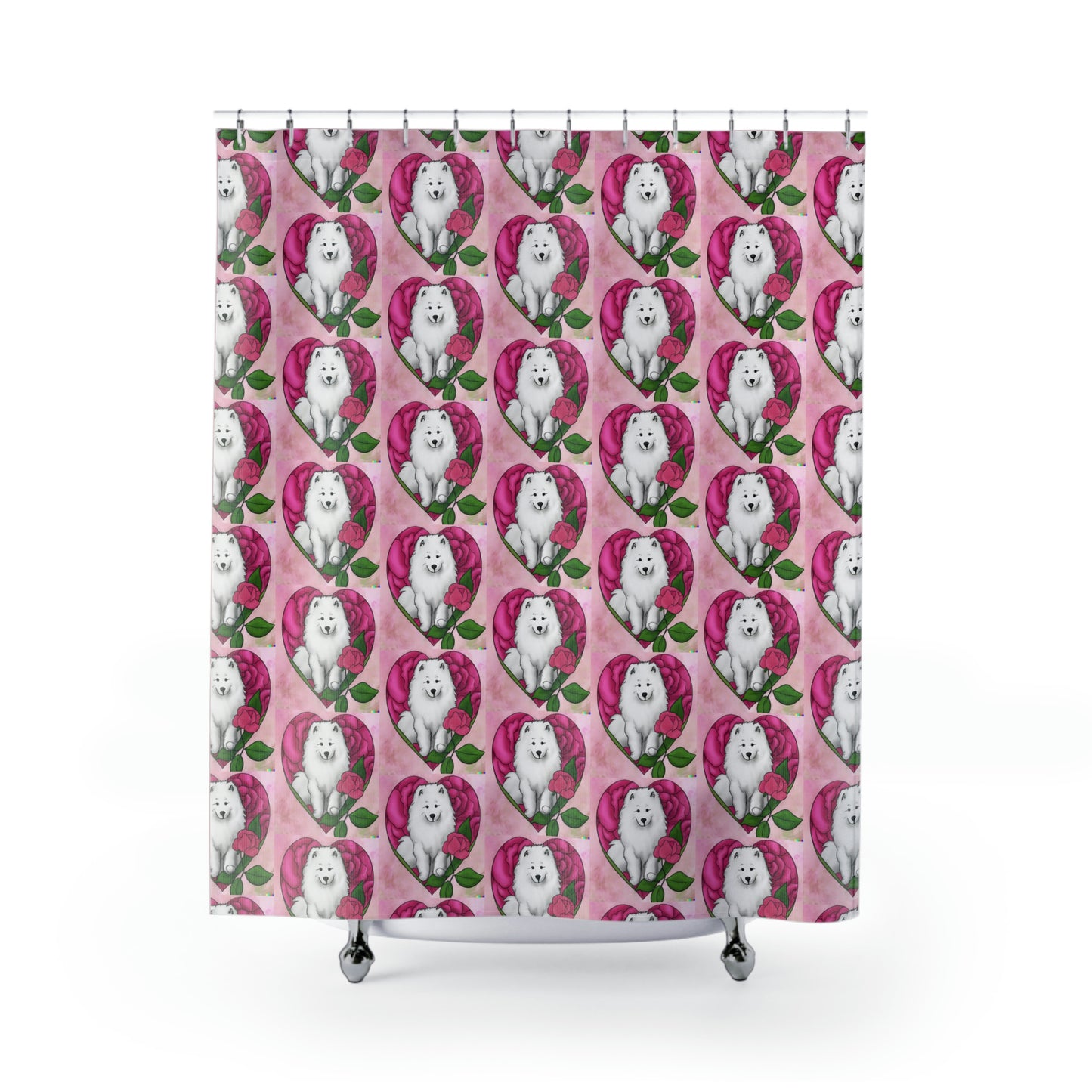 Samoyed Hearts: Shower Curtains