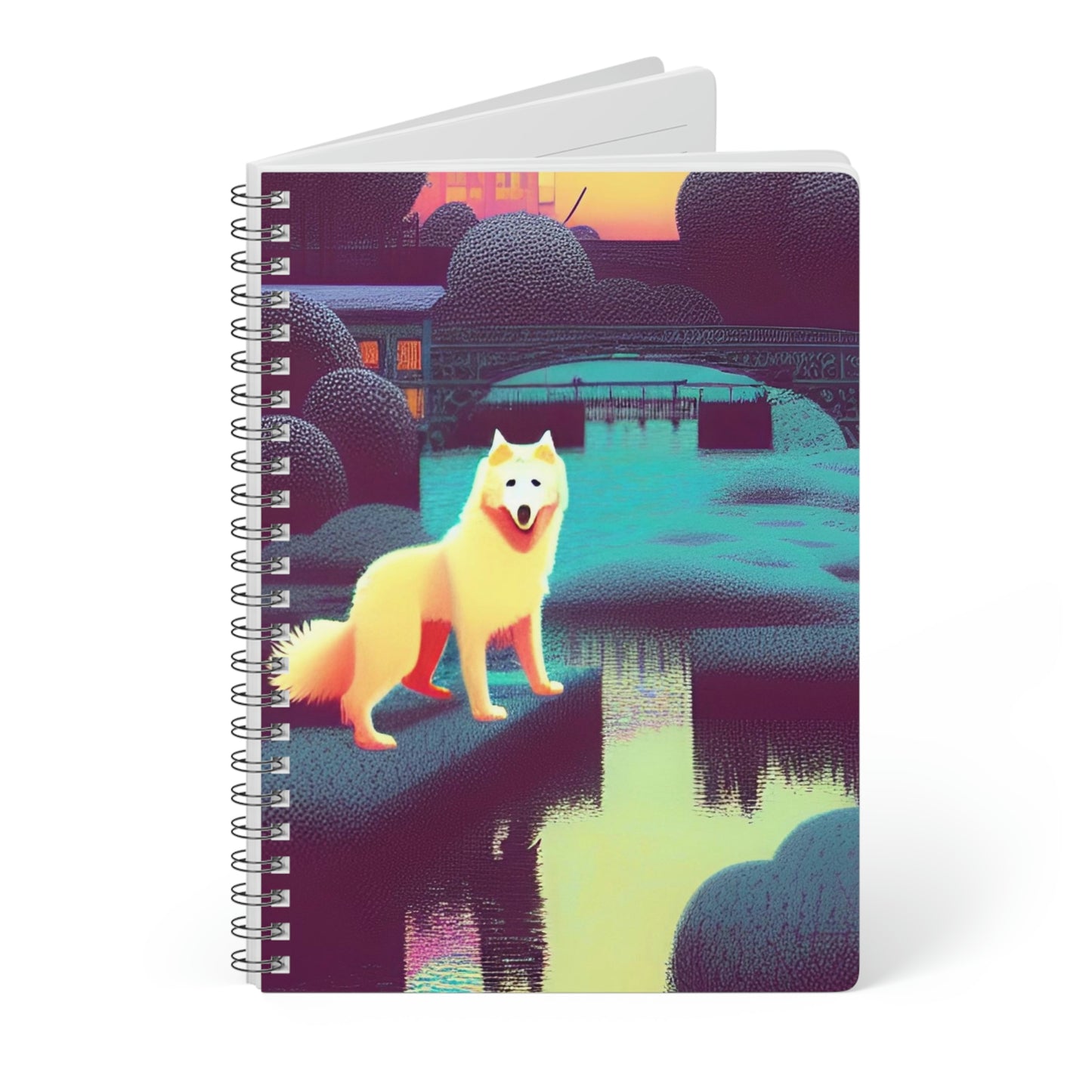 Fantasy Samoyed Park Wirebound Softcover Notebook