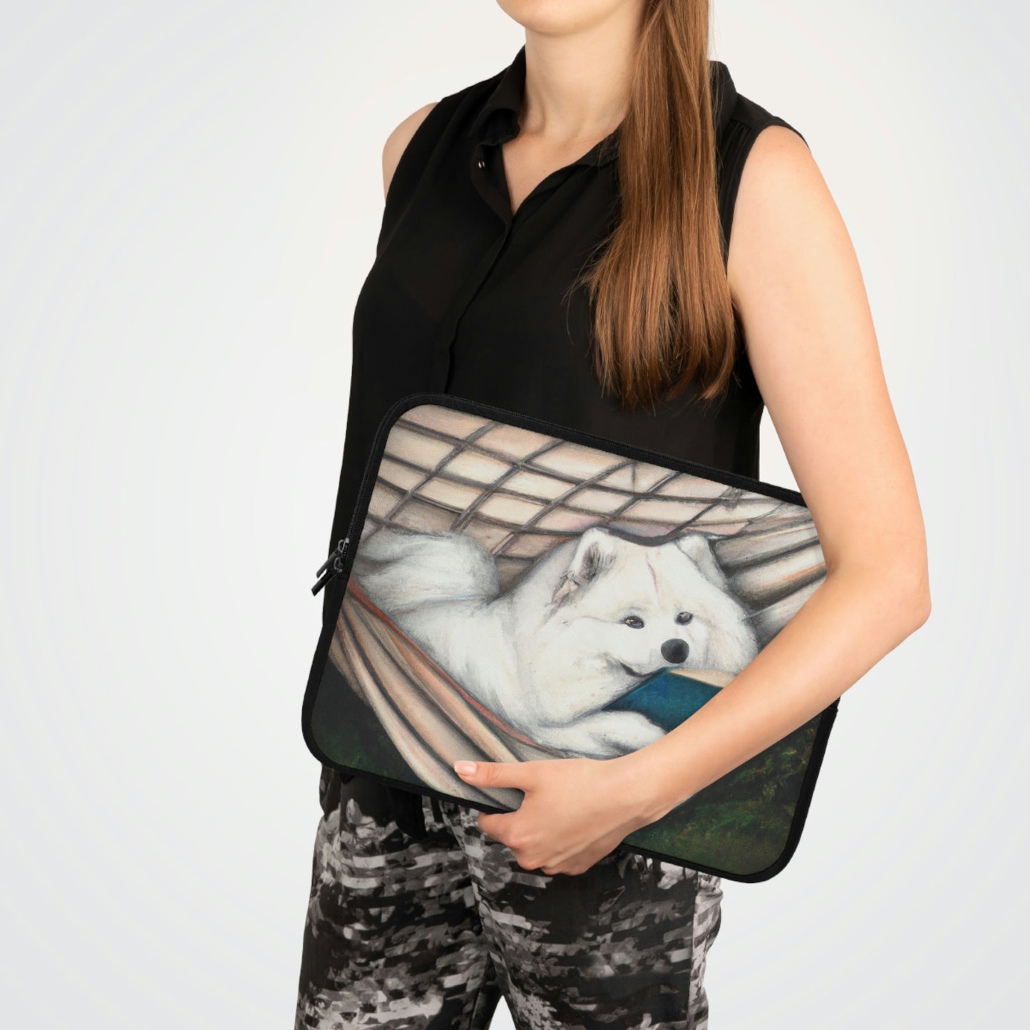 Reading Samoyed Laptop Sleeve