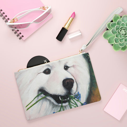 Samoyed Flower Girl: Clutch Bag