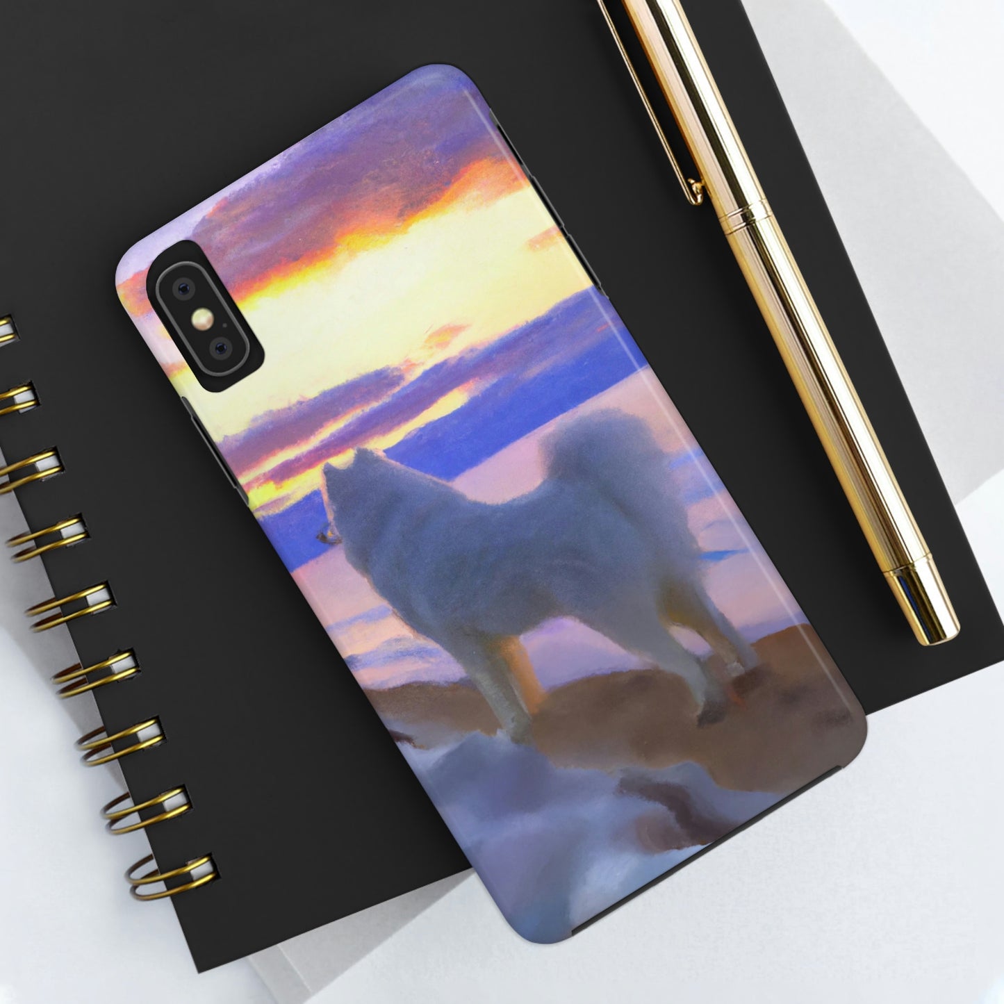 Sunset Samoyed Tough Phone Cases