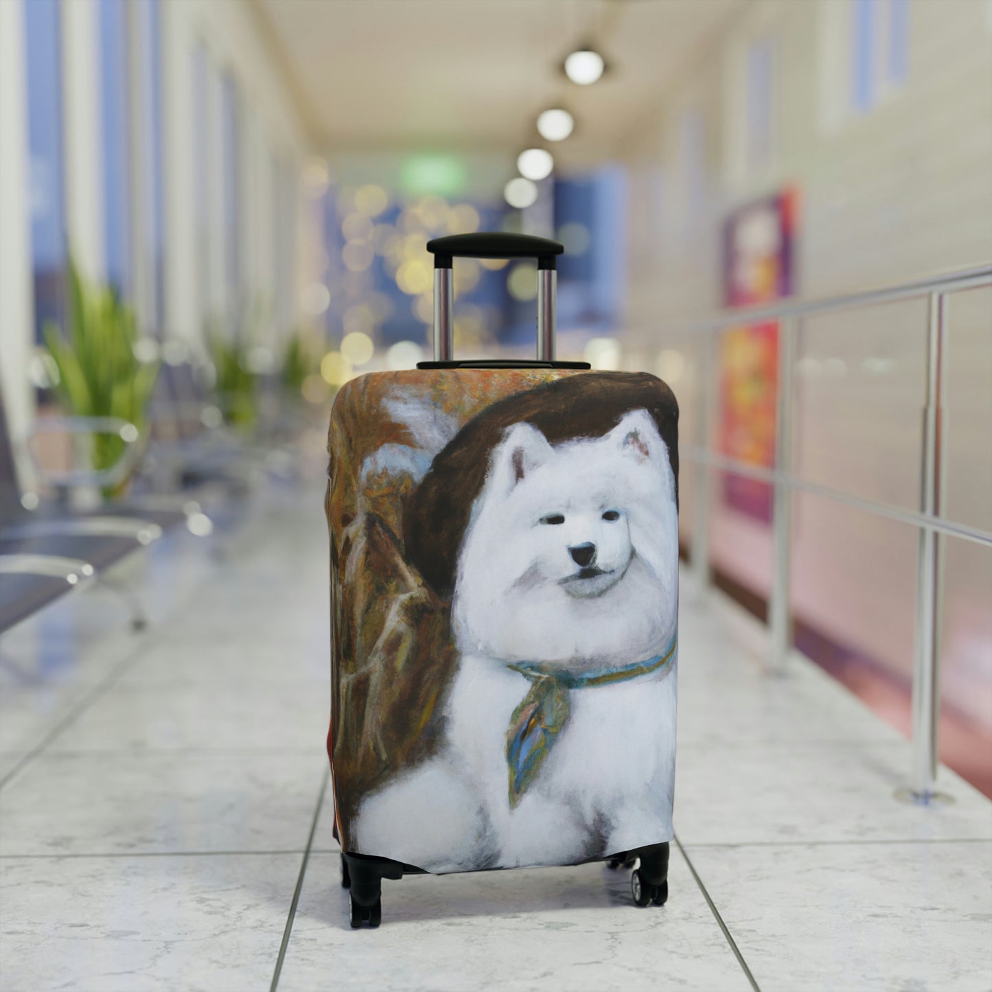 Fall Field Samoyed Luggage Cover