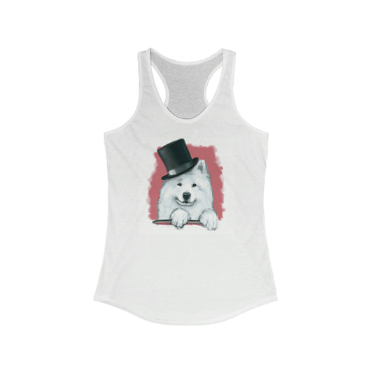 Top Hat Samoyed Women's Racerback Tank