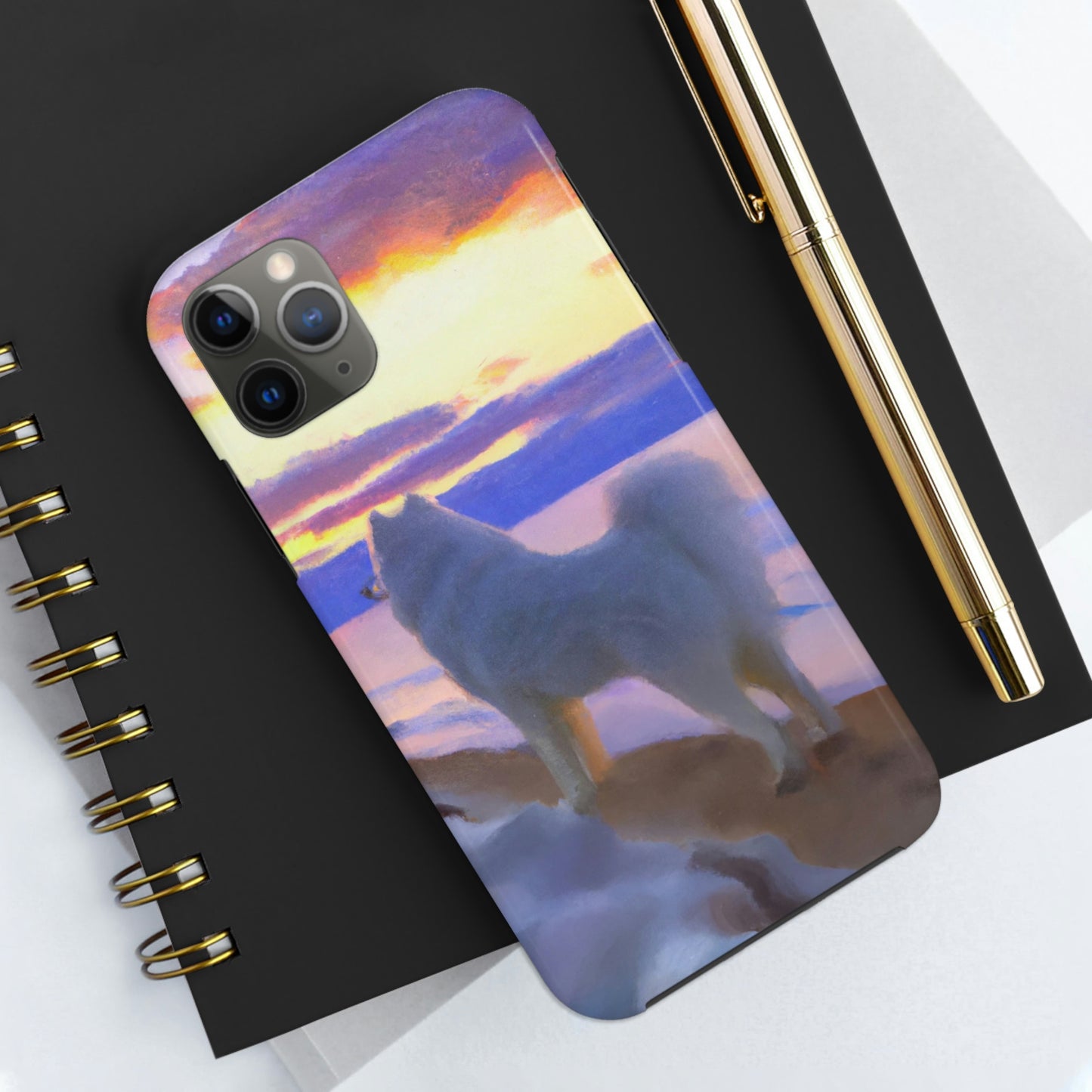 Sunset Samoyed Tough Phone Cases