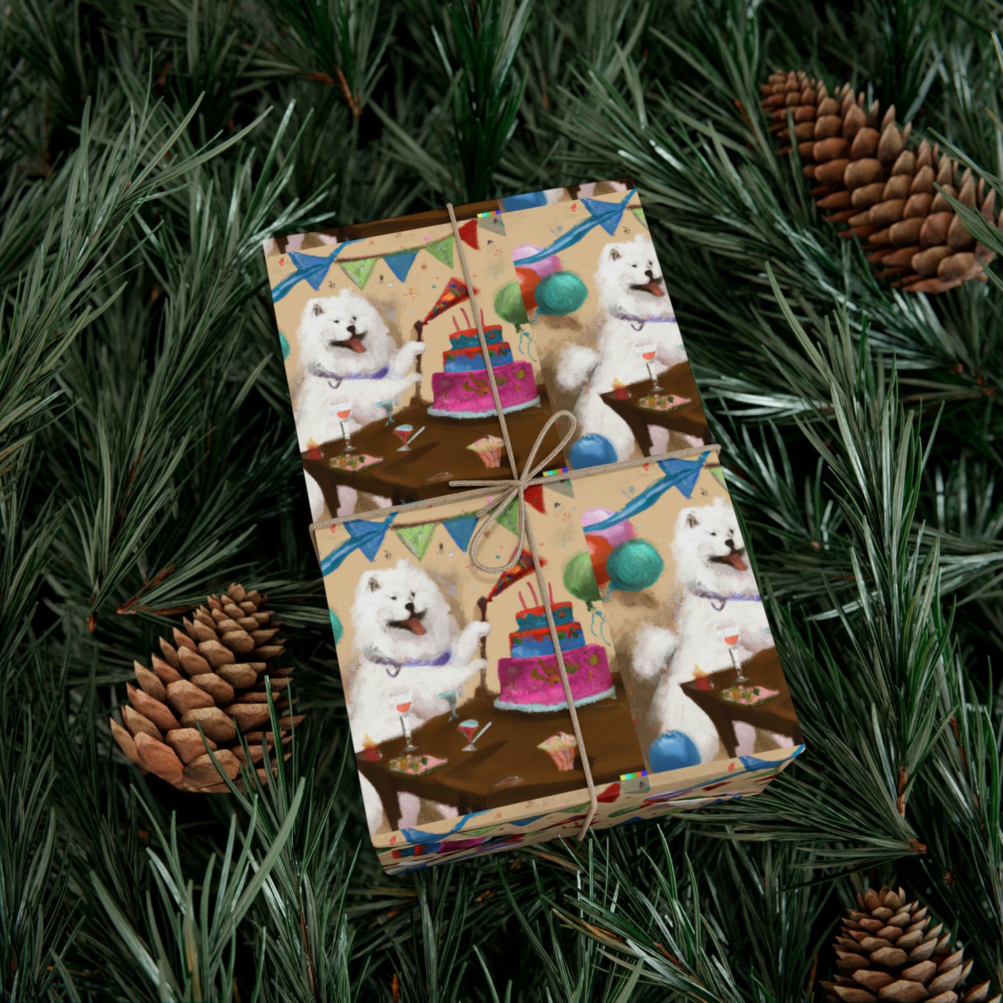 Samoyed Birthday Gift Wrap Paper