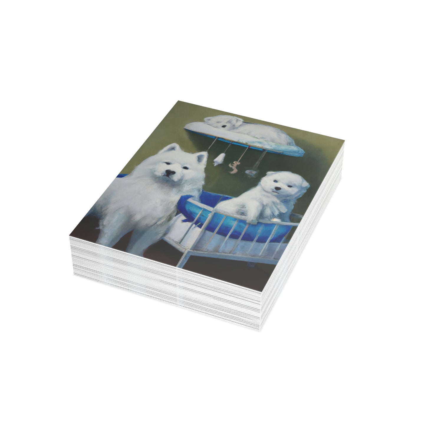 New Baby Samoyed Folded Greeting Cards (1, 10, 30, and 50pcs)