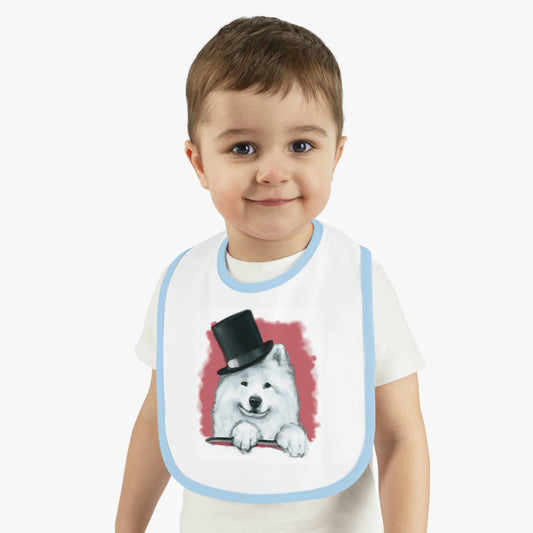 Baby Samoyed Top Hat Bib