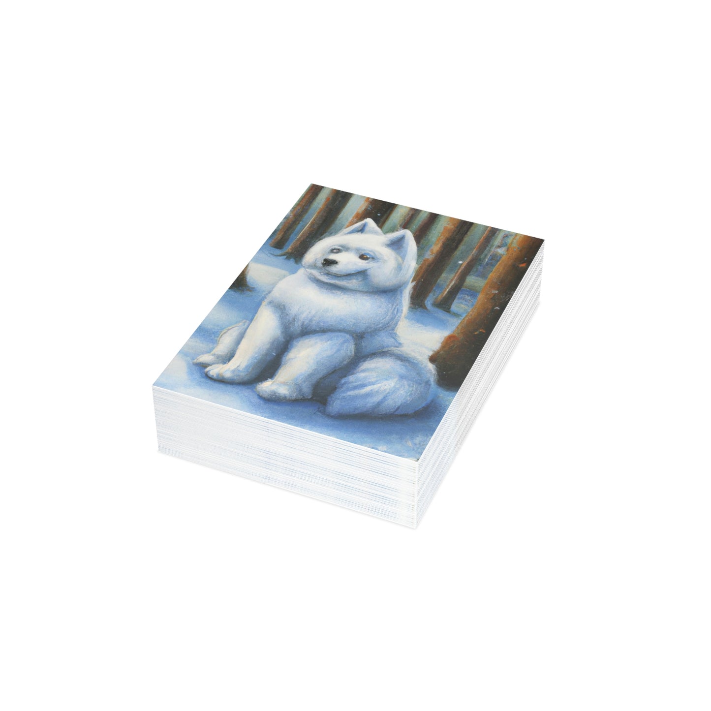 Snowdog Samoyed: Folded Greeting Cards (1, 10, 30, and 50pcs)