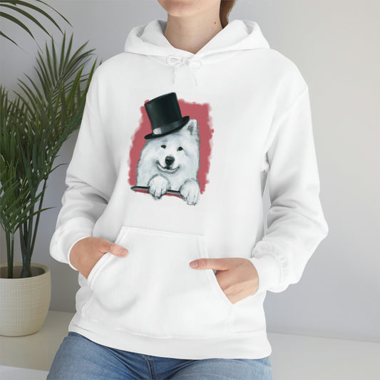 Samoyed Top Hat: Unisex Hooded Sweatshirt