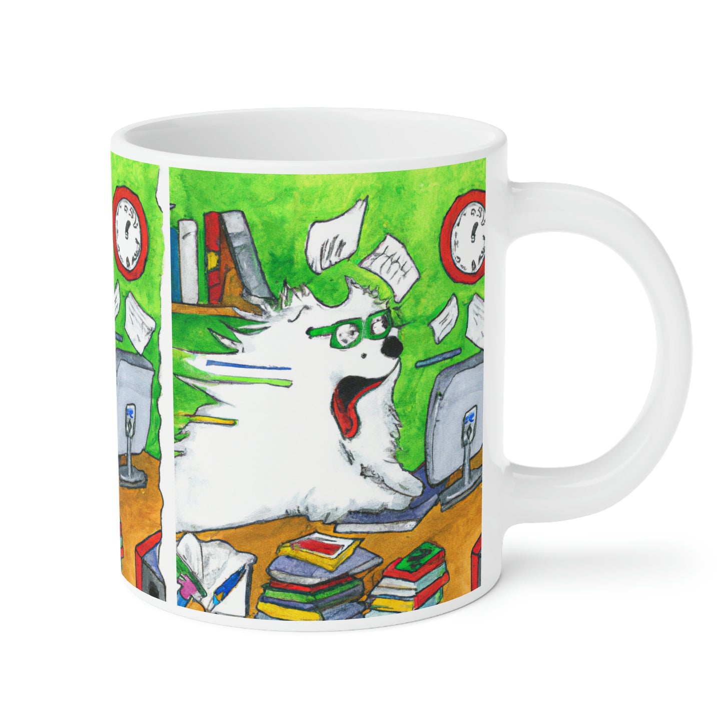 Samoyed Student Researching: Ceramic Mugs (11oz\15oz\20oz)