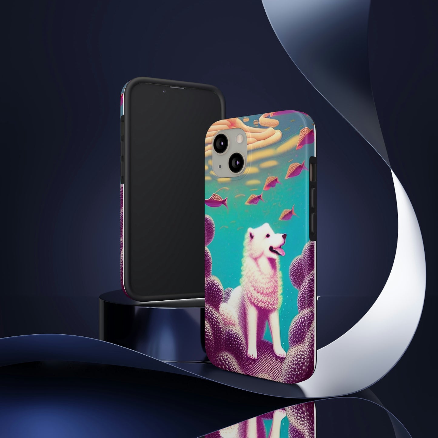 Fantasy Samoyed Coral Reef Phone Cases