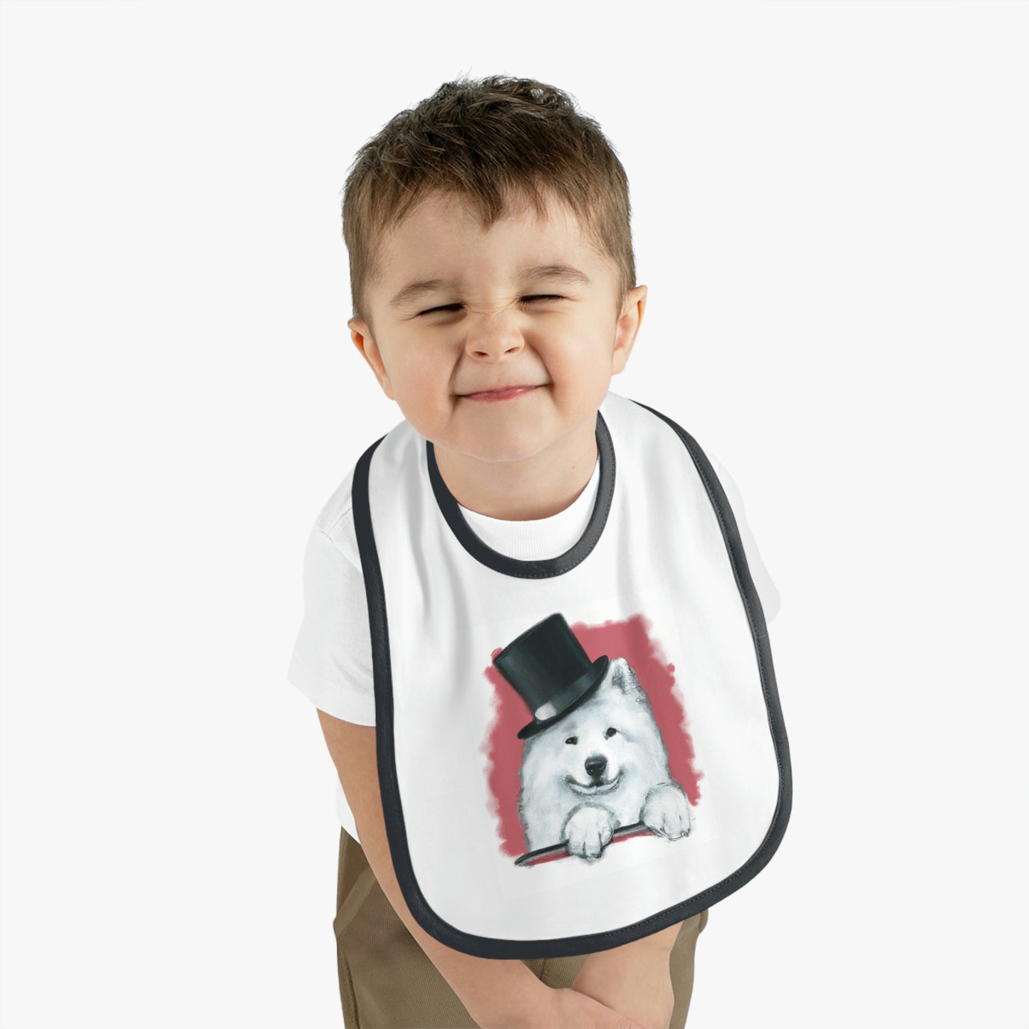 Baby Samoyed Top Hat Bib