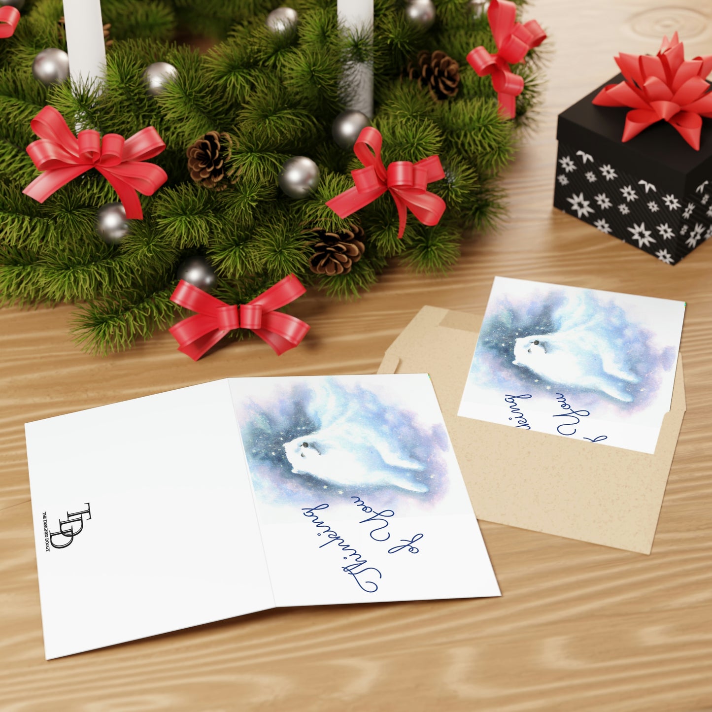 Galactic Samoyed Thinking of You: Greeting Cards (1 or 10-pcs)