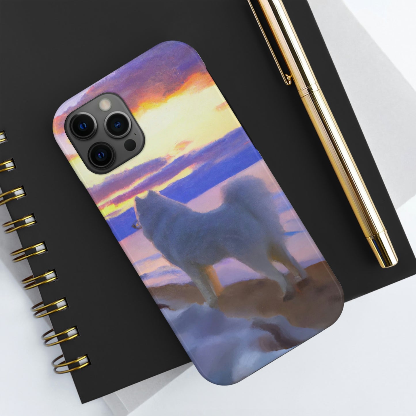 Sunset Samoyed Tough Phone Cases