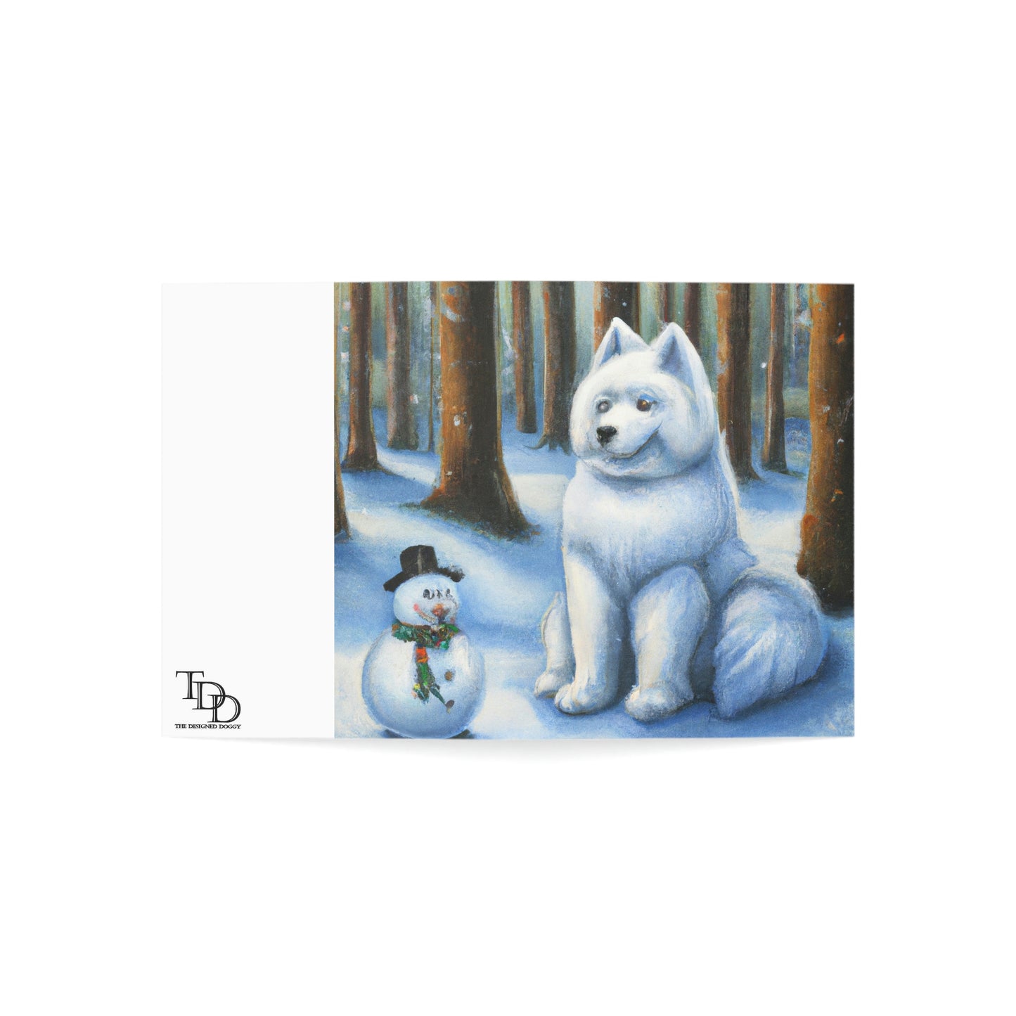 Snowdog Samoyed: Folded Greeting Cards (1, 10, 30, and 50pcs)