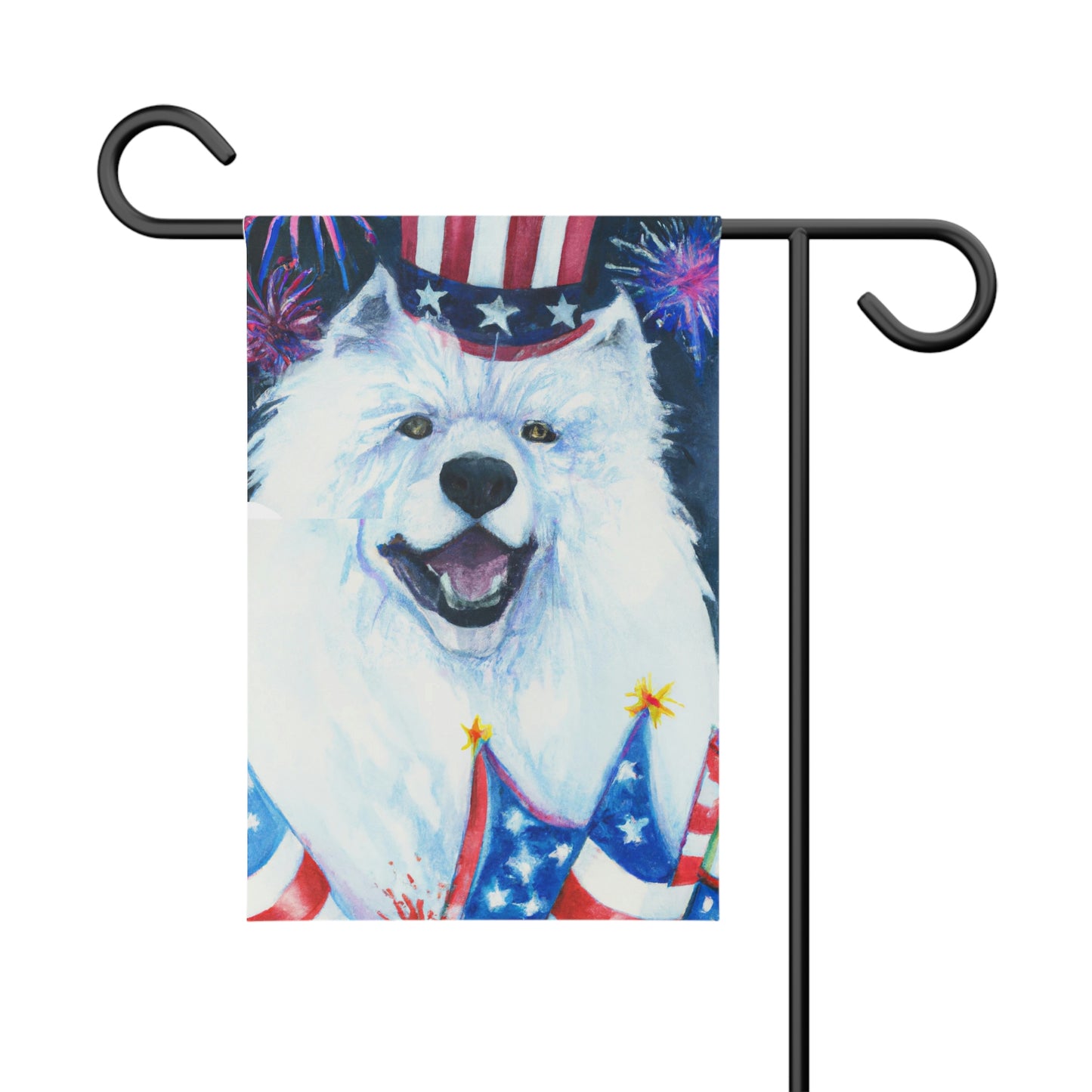 4th of July Samoyed Garden Banner