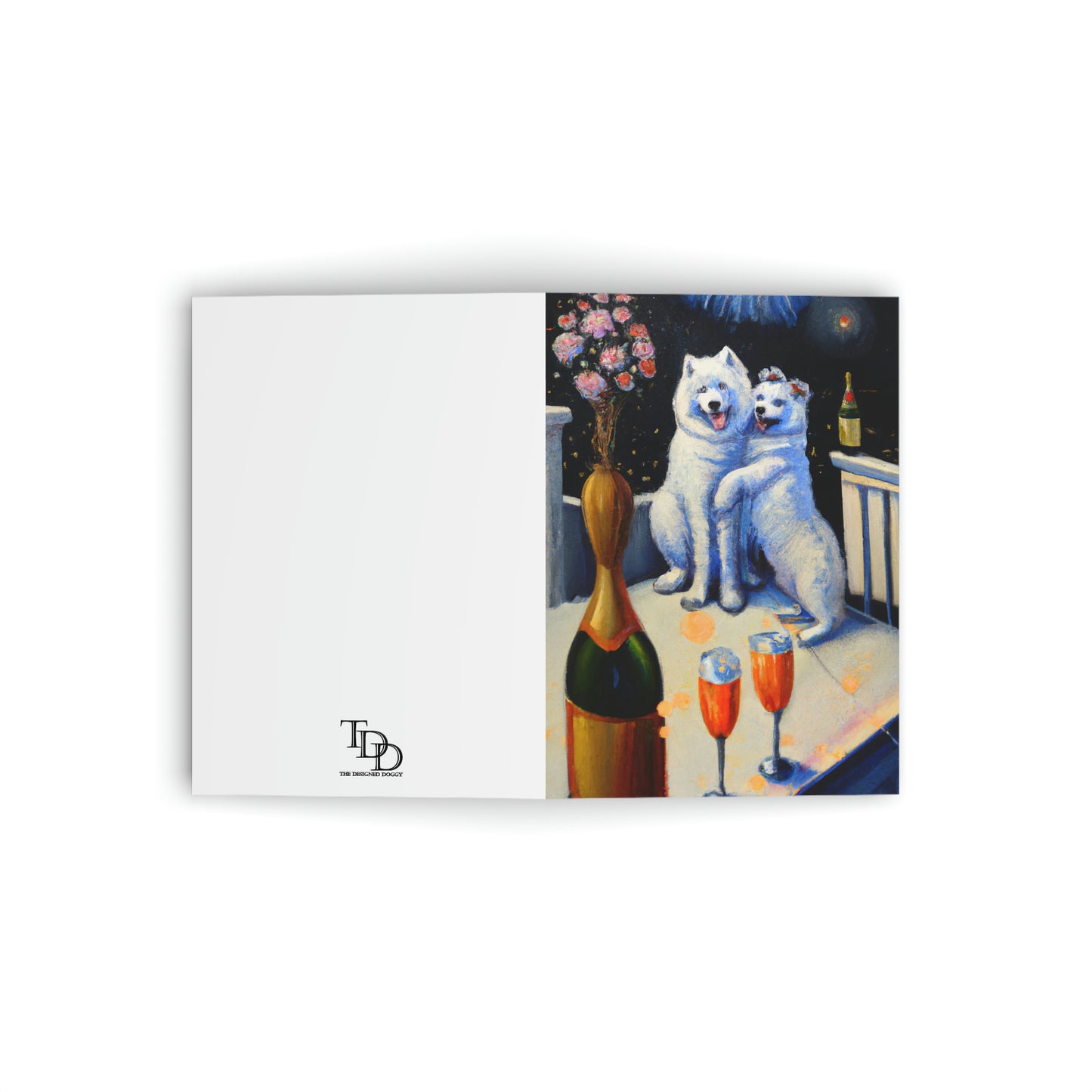 Samoyed Anniversary: Folded Greeting Cards