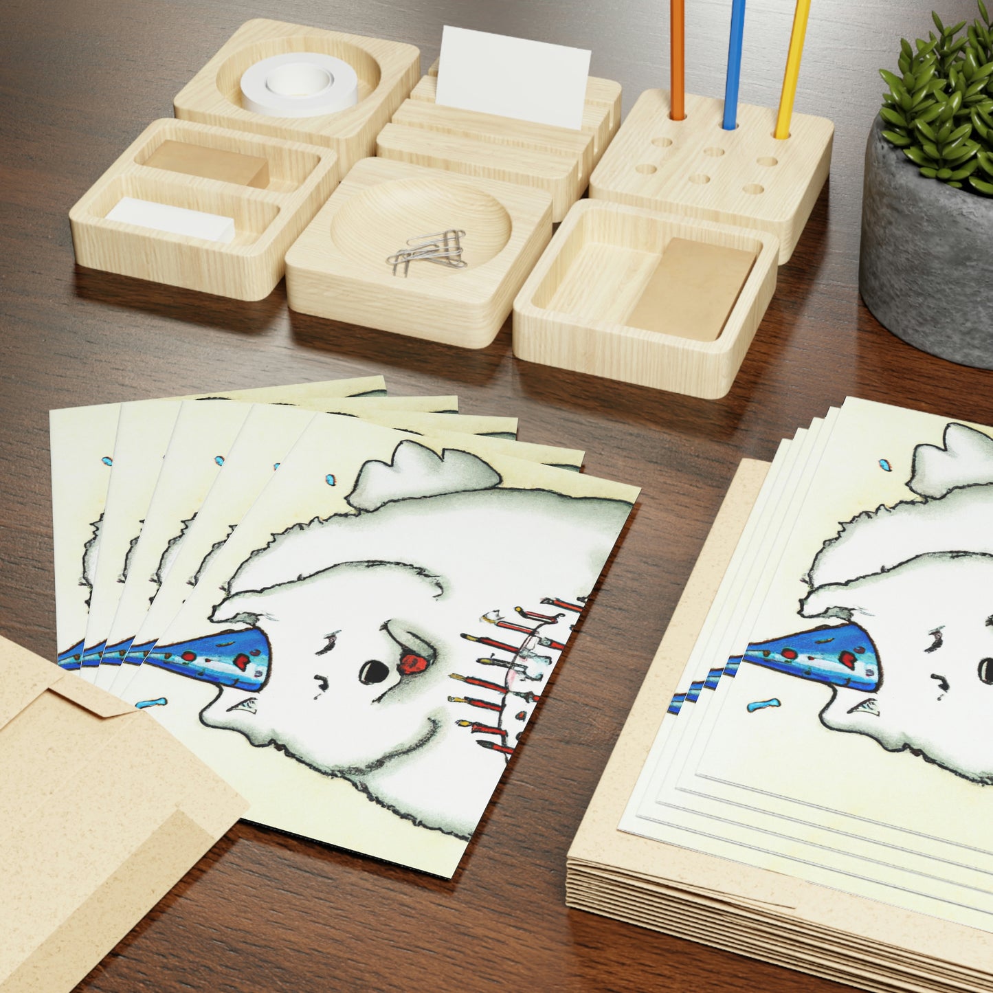 Samoyed Birthday Greeting Cards (1 or 10-pcs)