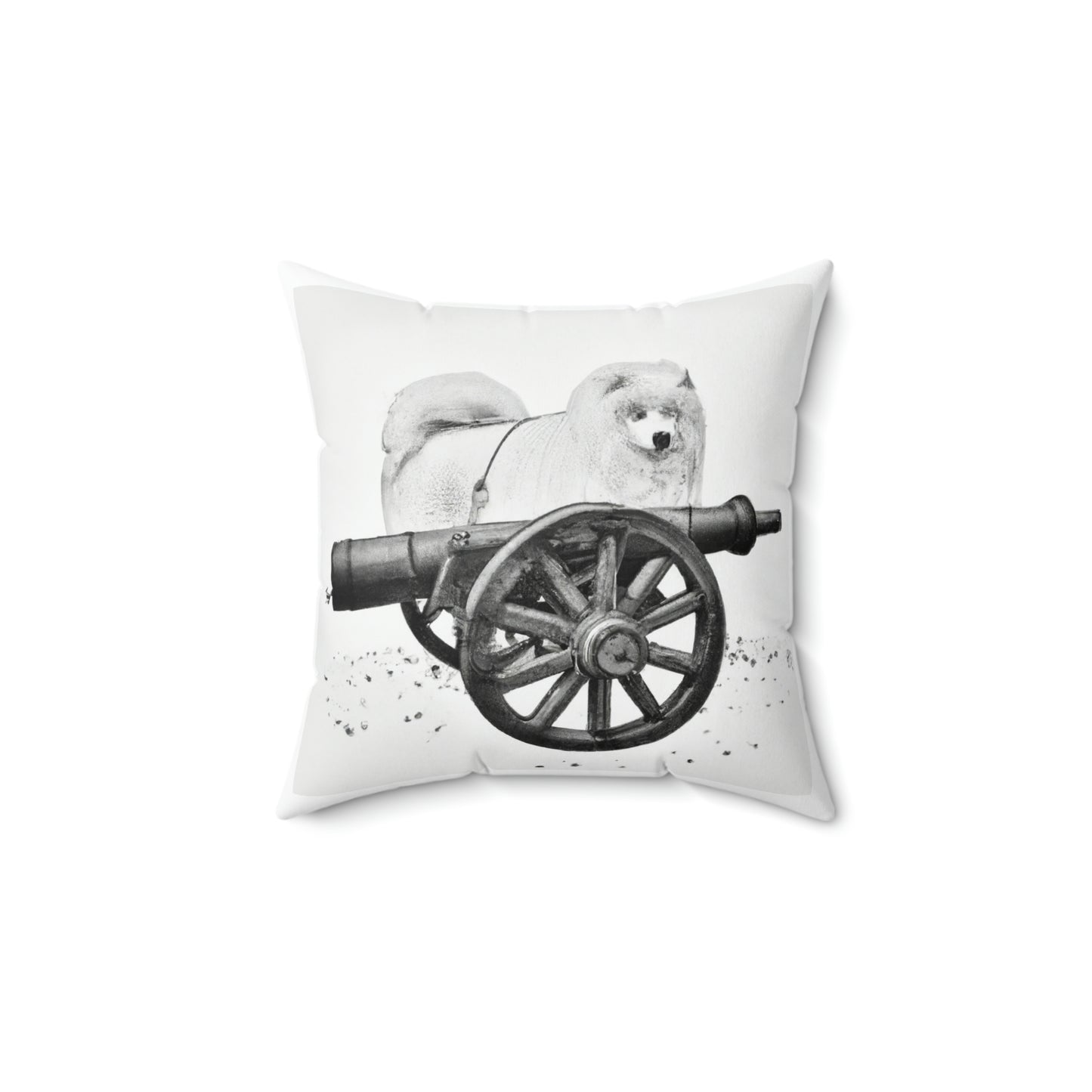 Samoyed Historic Solider: Spun Polyester Square Pillow