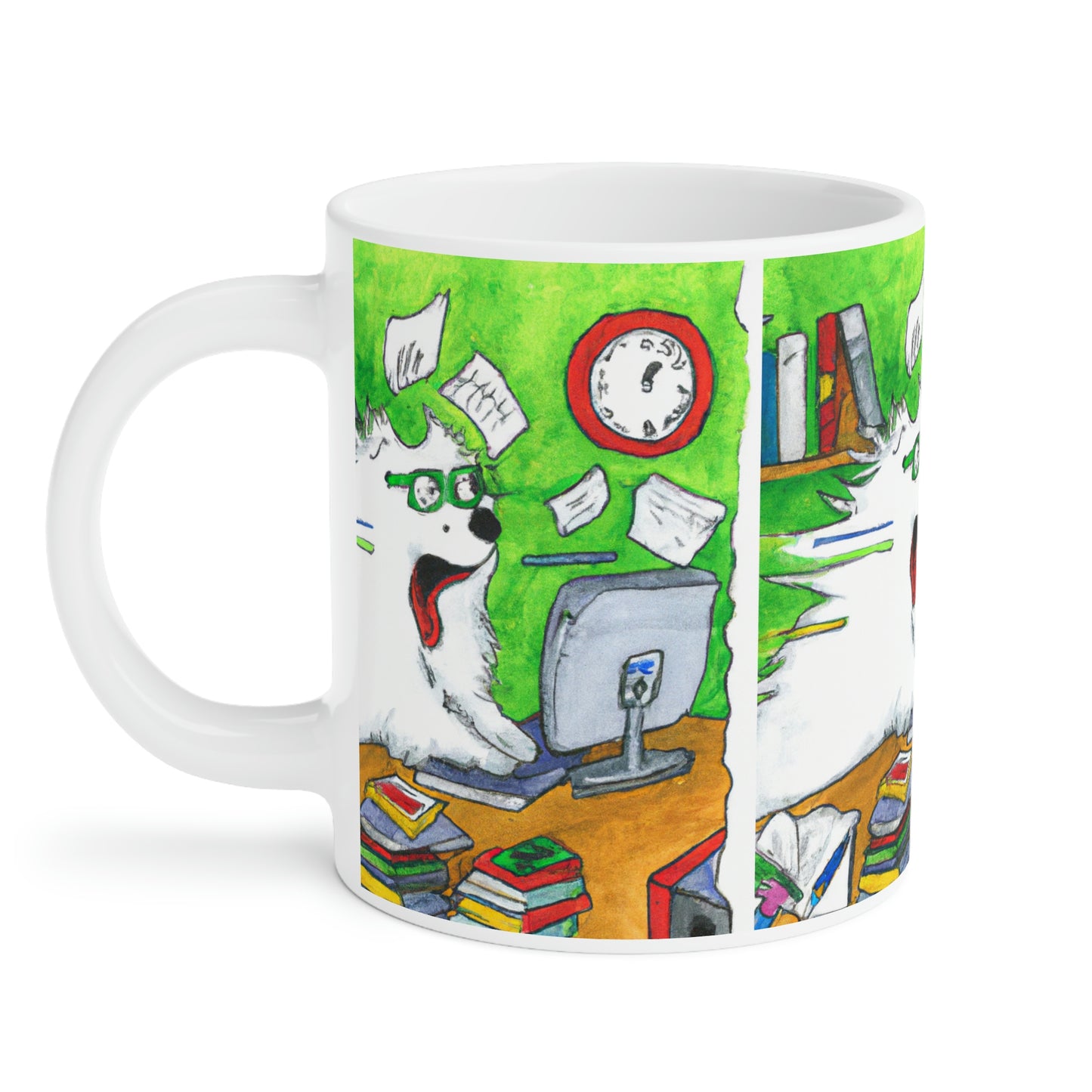 Samoyed Student Researching: Ceramic Mugs (11oz\15oz\20oz)