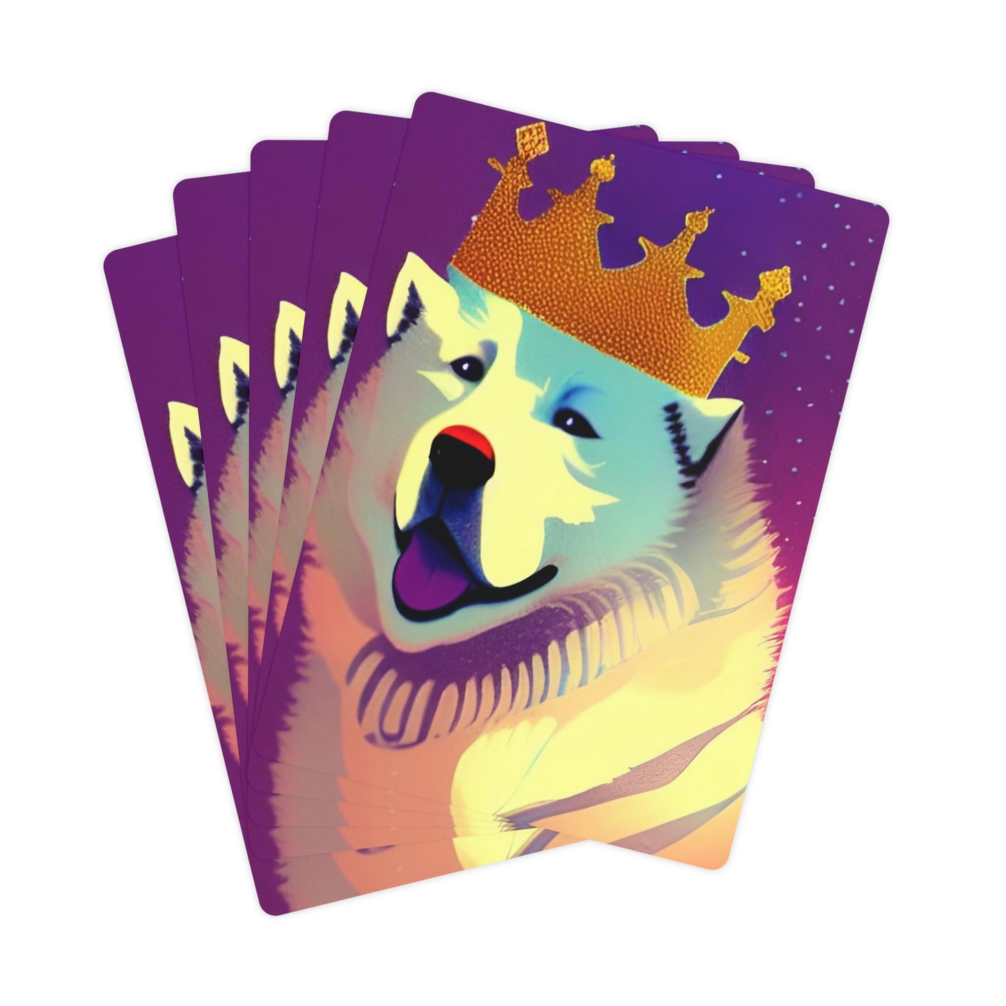 Fantasy King Samoyed Poker Cards