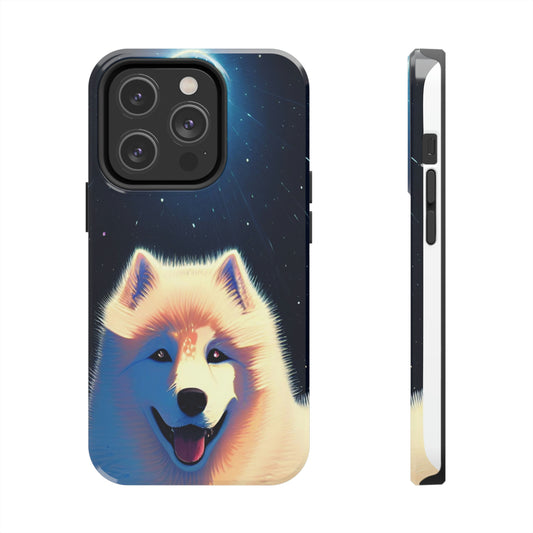 Samoyed in the Moonlight Tough Phone Cases