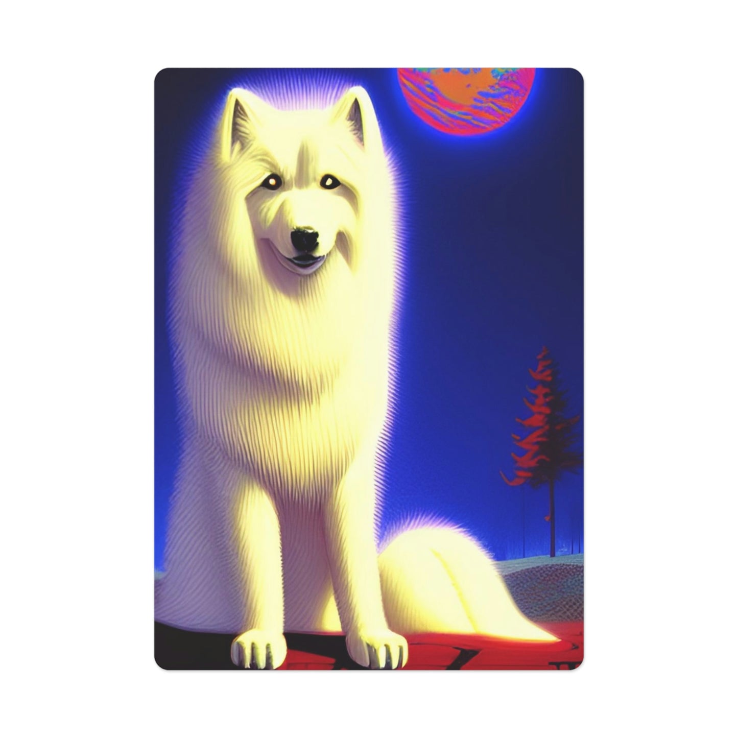 Fantasy Mood Samoyed Poker Cards