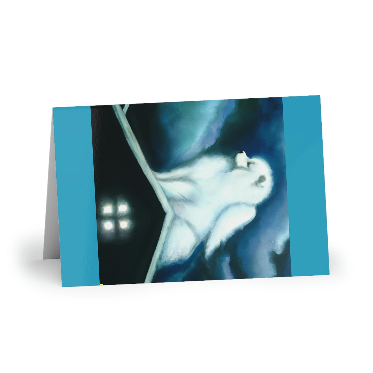 Samoyed Angel Roof Sympathy Card (1 or 10-pcs)