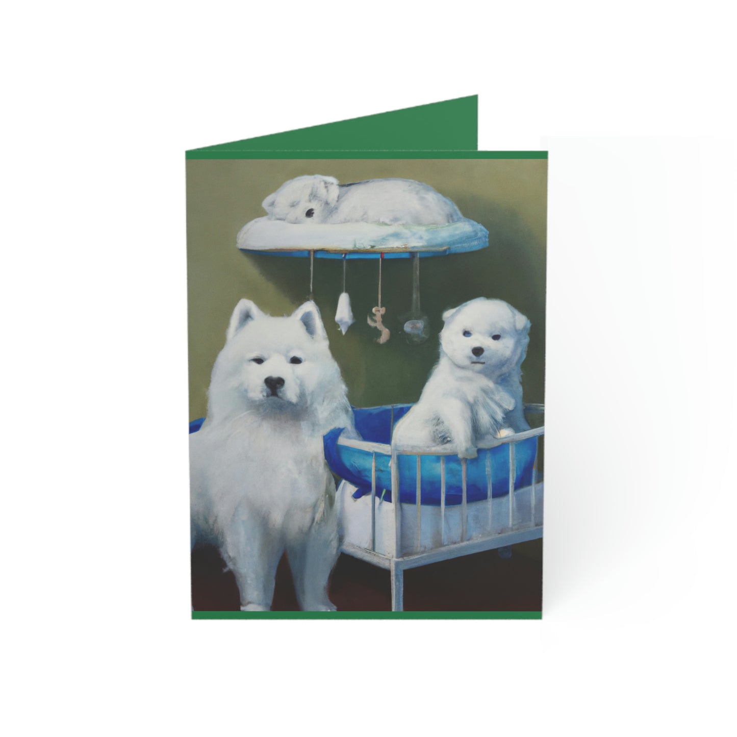 New Baby Samoyed Folded Greeting Cards (1, 10, 30, and 50pcs)