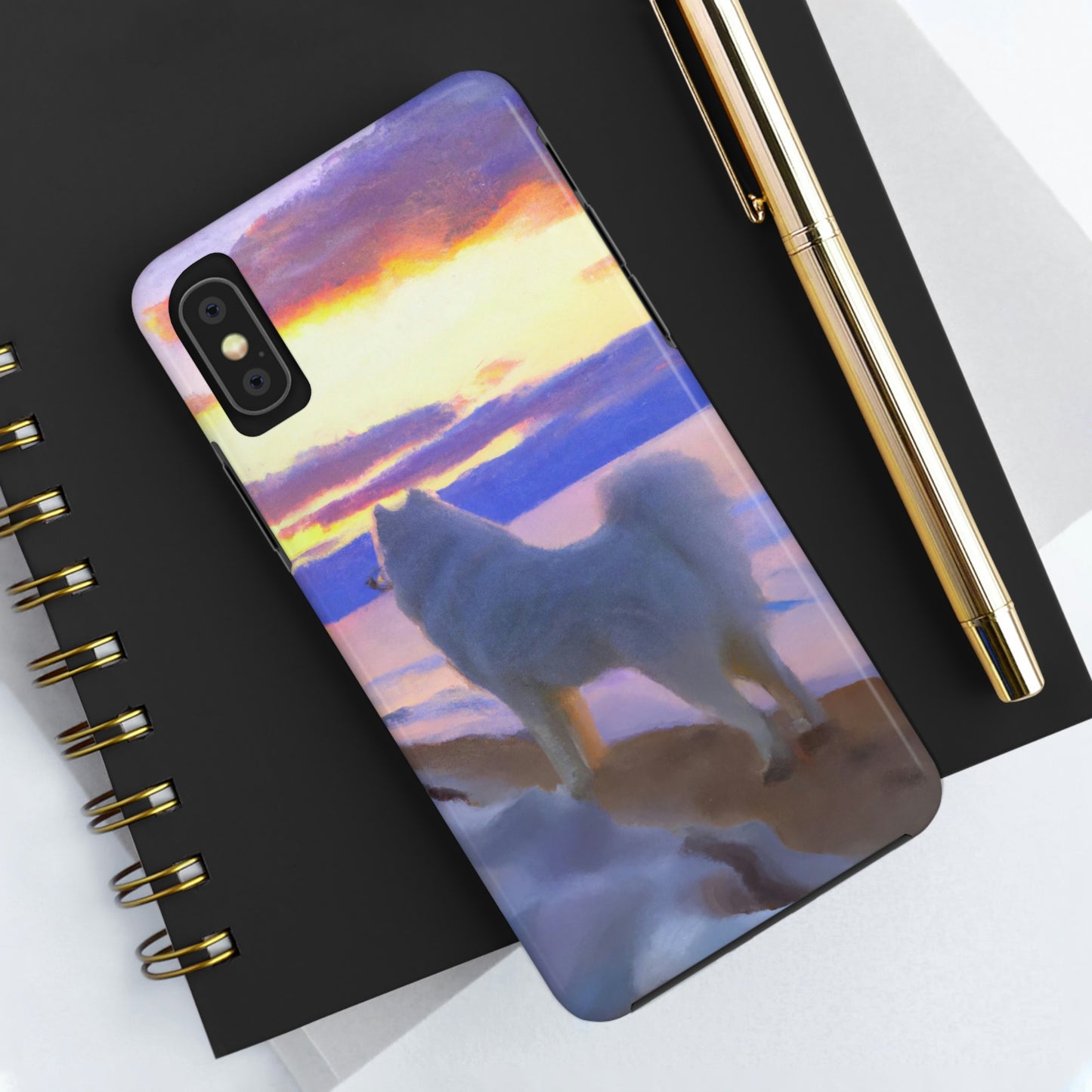 Sunset Samoyed Tough Phone Cases