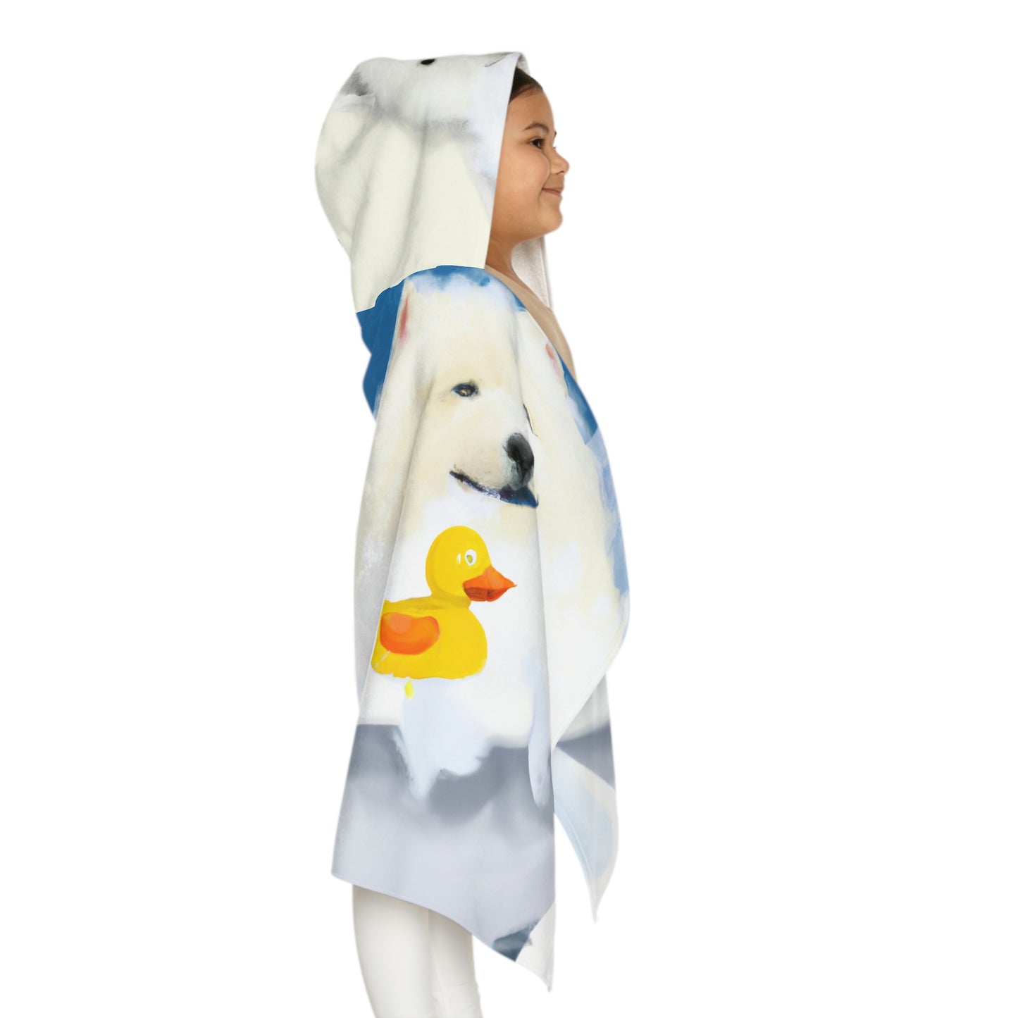 Samoyed Bath Time Youth Hooded Towel