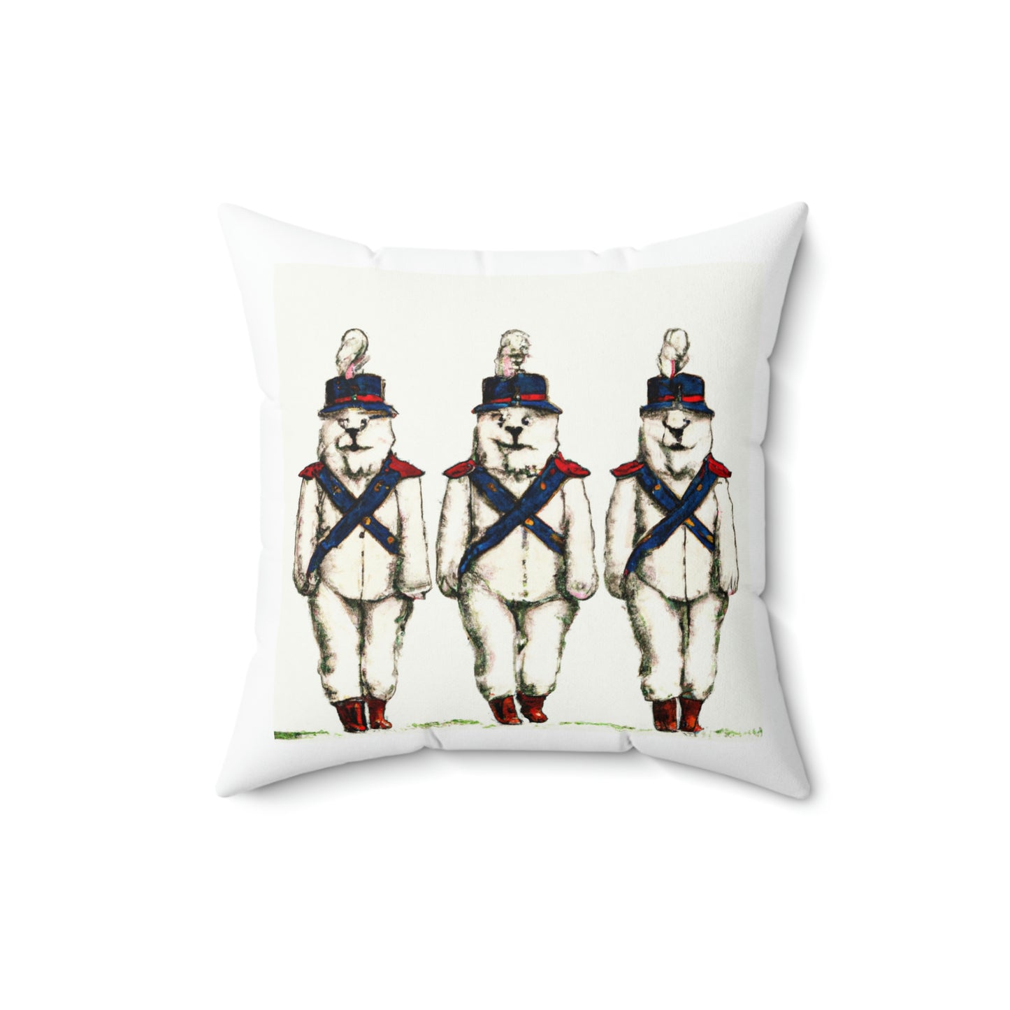 Samoyed Historic Solider: Spun Polyester Square Pillow