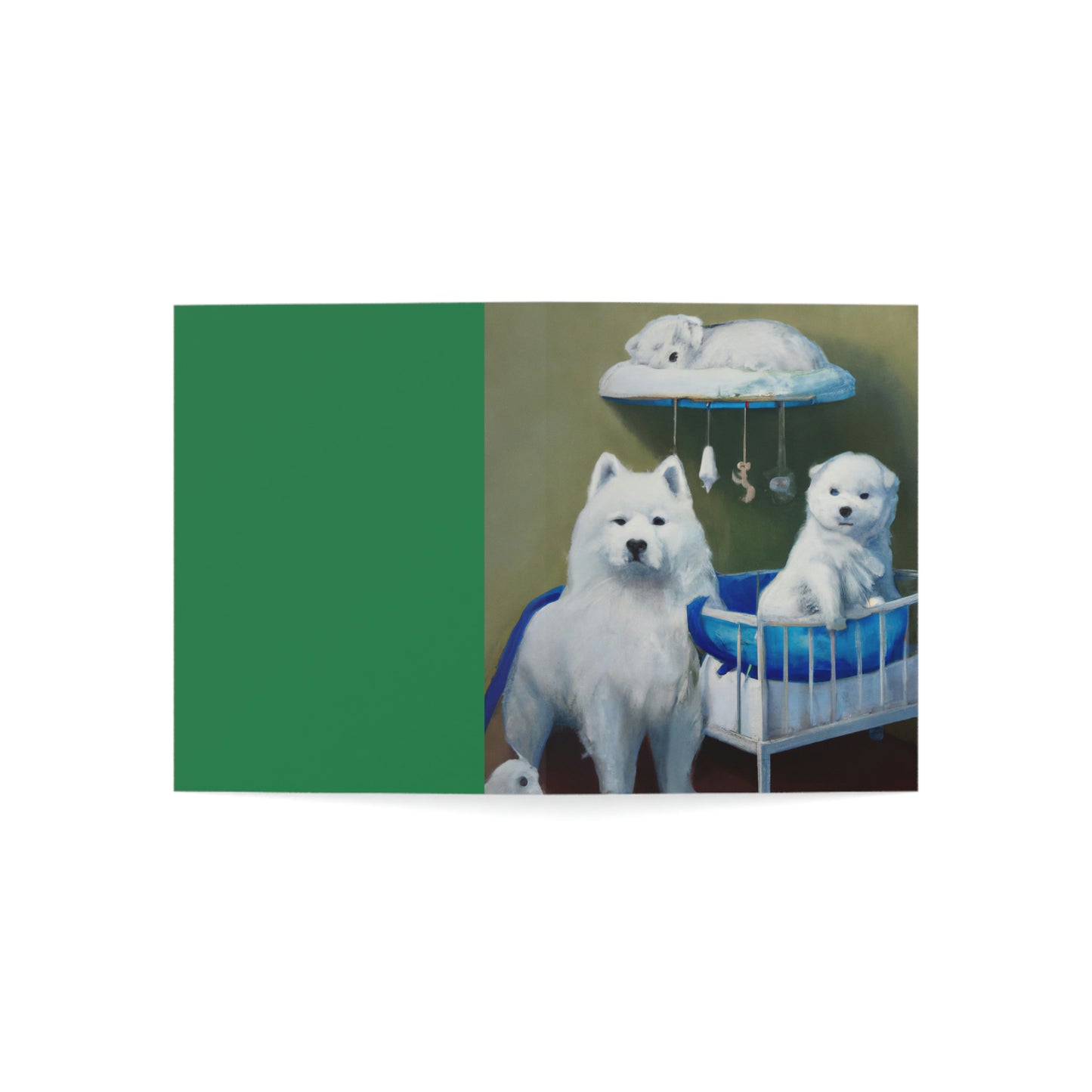 New Baby Samoyed Folded Greeting Cards (1, 10, 30, and 50pcs)