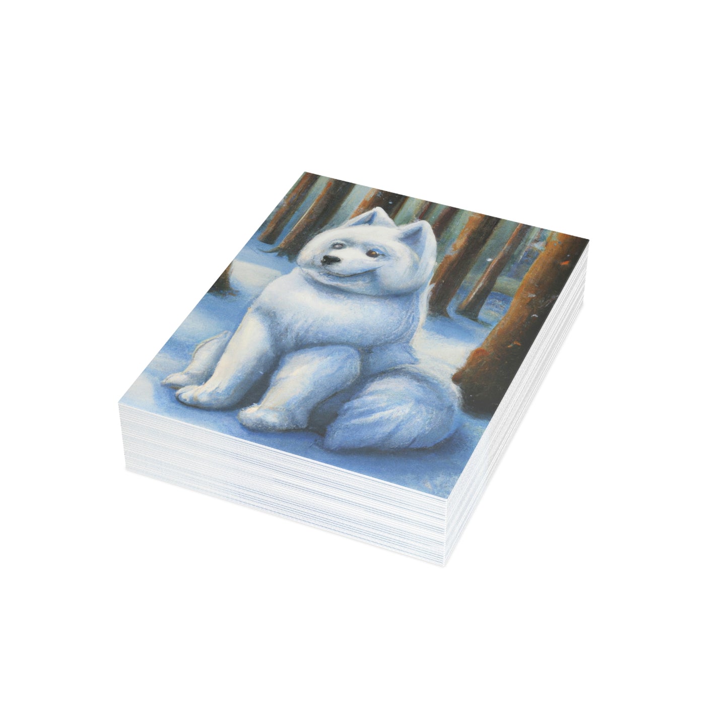 Snowdog Samoyed: Folded Greeting Cards (1, 10, 30, and 50pcs)