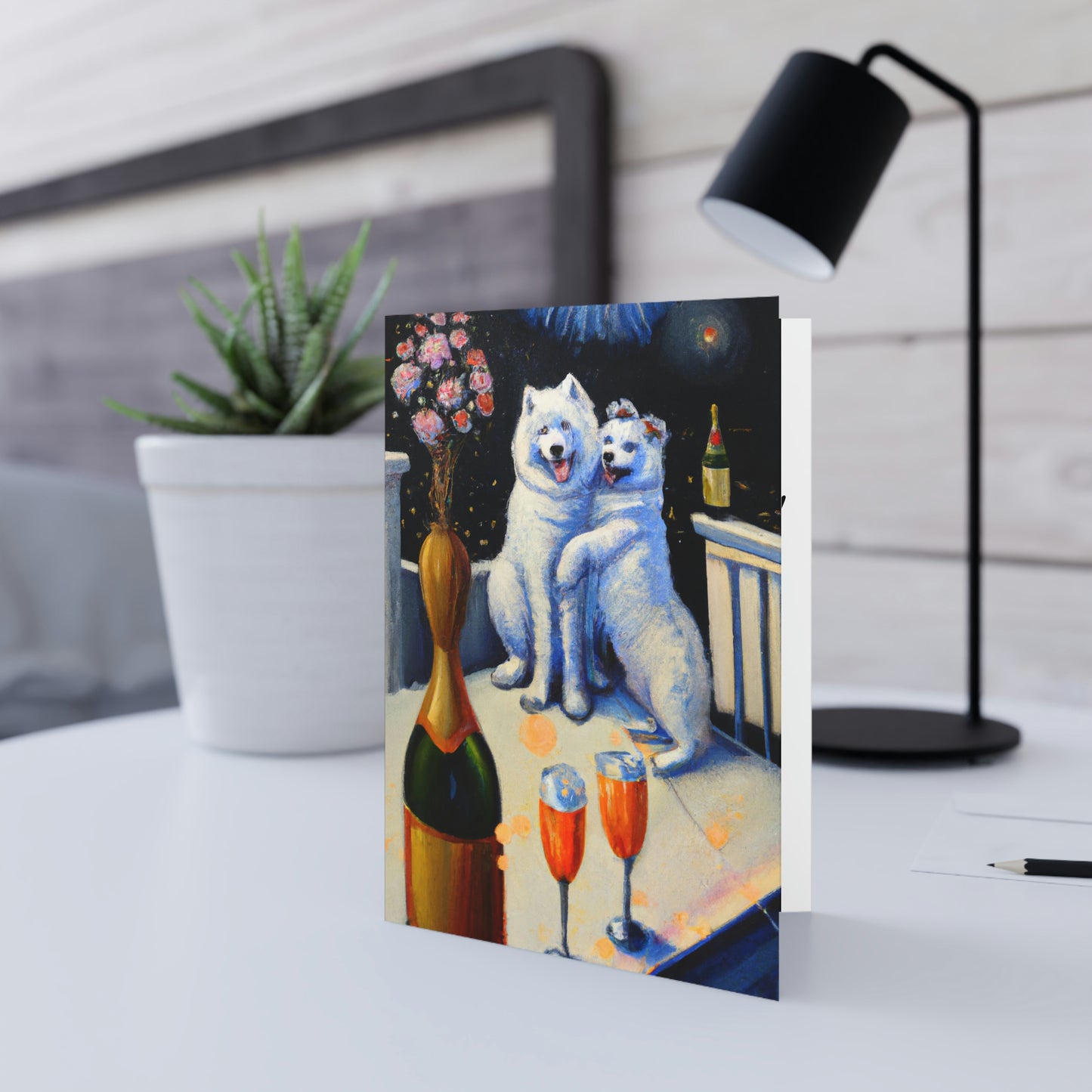 Samoyed Anniversary: Folded Greeting Cards