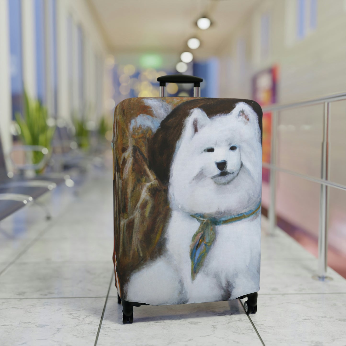 Fall Field Samoyed Luggage Cover