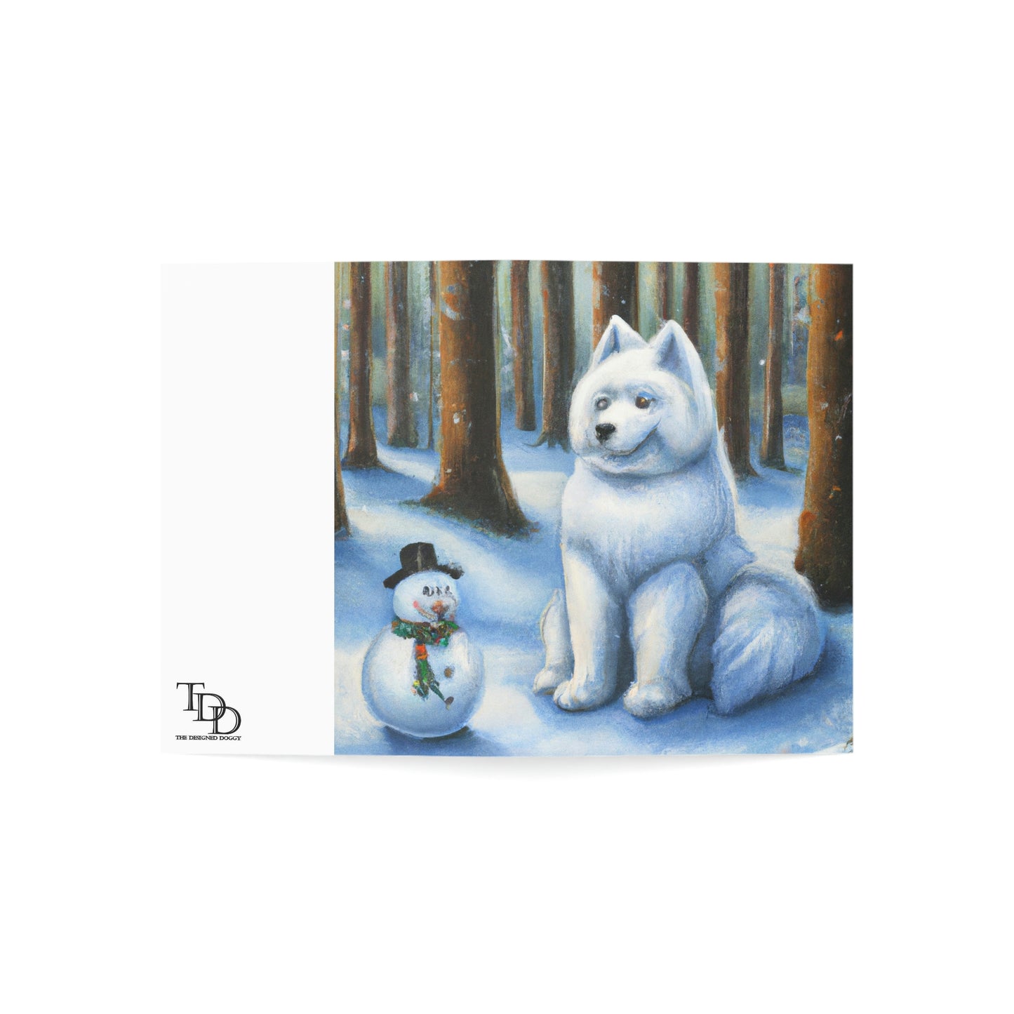 Snowdog Samoyed: Folded Greeting Cards (1, 10, 30, and 50pcs)