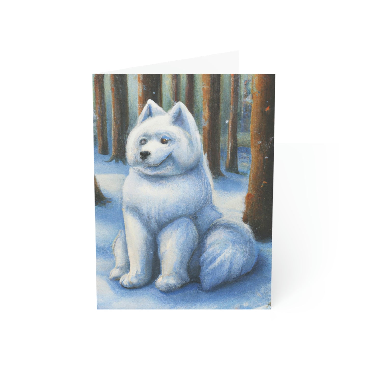 Snowdog Samoyed: Folded Greeting Cards (1, 10, 30, and 50pcs)