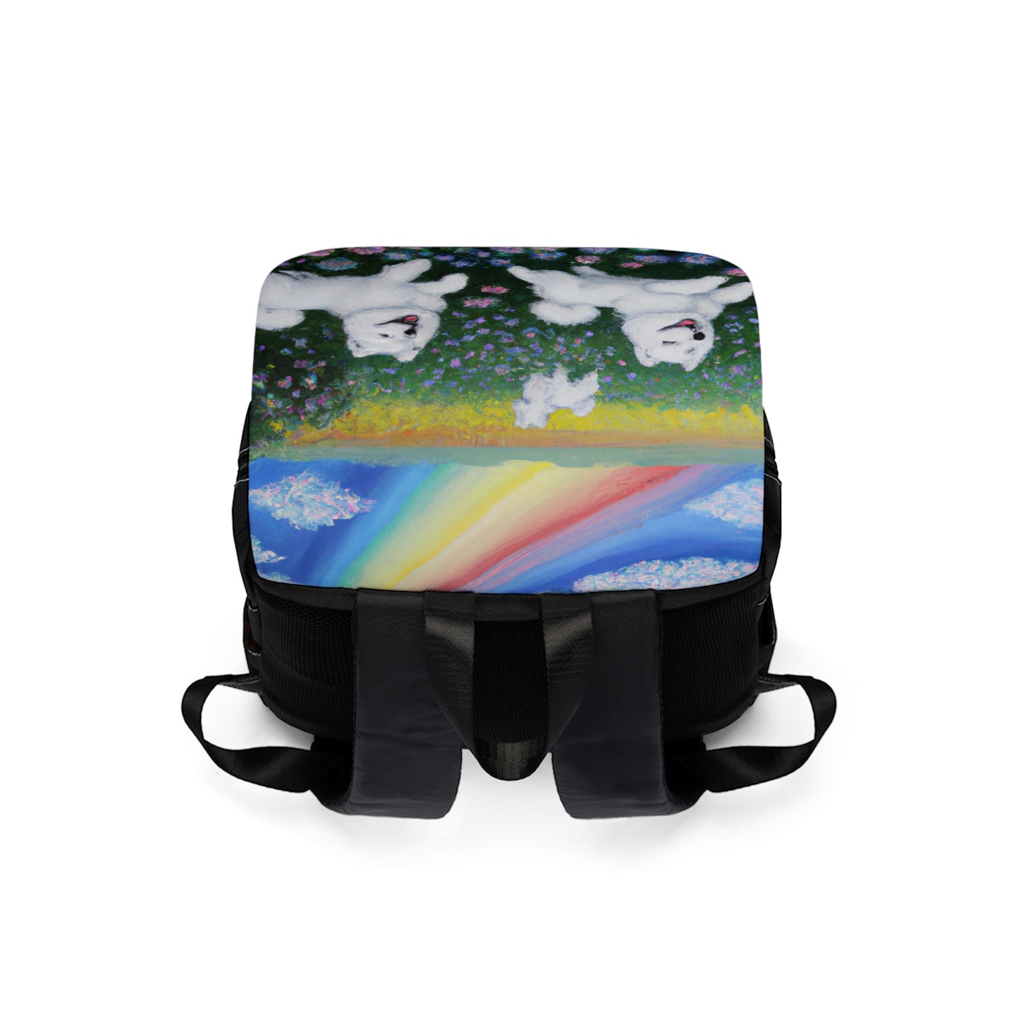 Small Rainbow Field Samoyed Friends Backpack