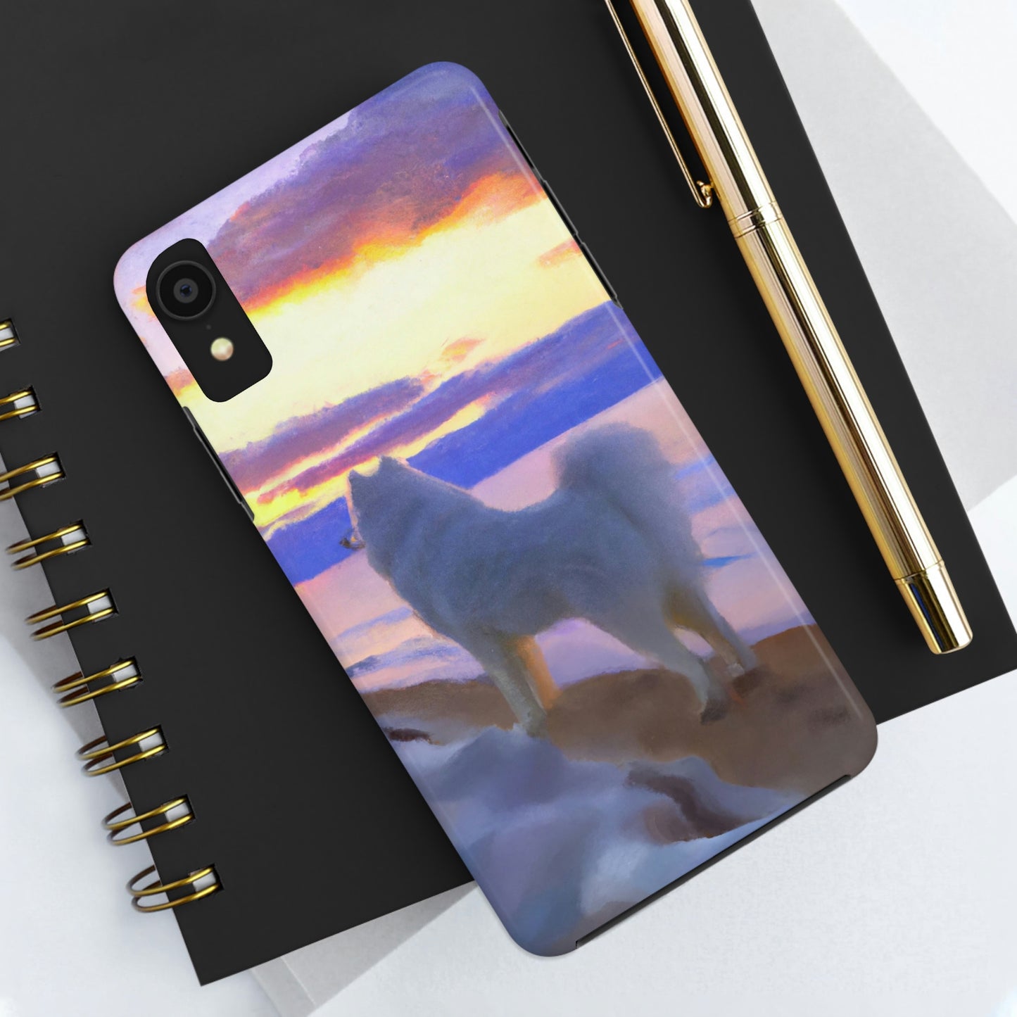 Sunset Samoyed Tough Phone Cases