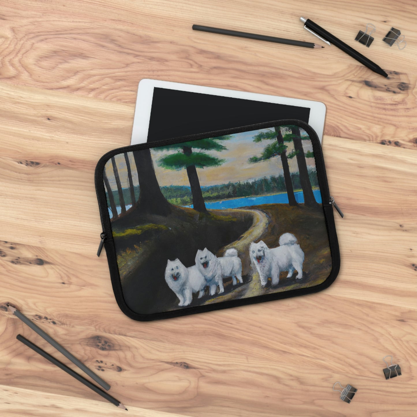 Samoyed Pack in the Woods Laptop Sleeve