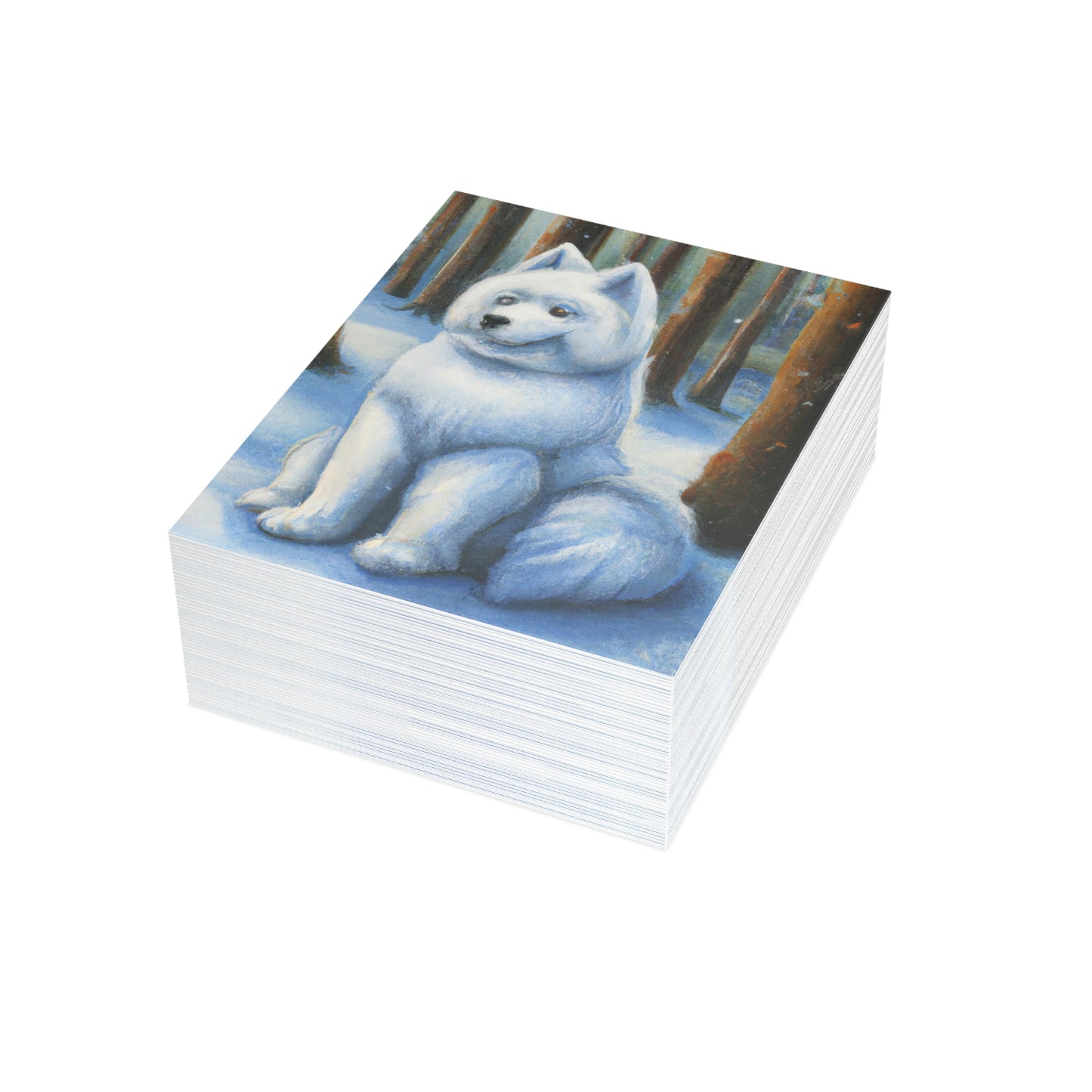 Snowdog Samoyed: Folded Greeting Cards (1, 10, 30, and 50pcs)