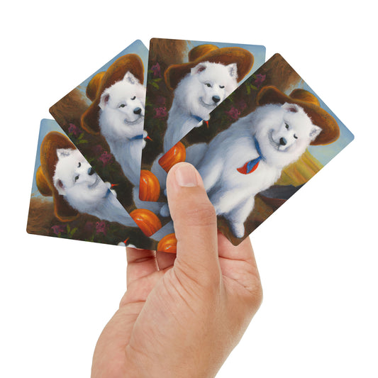 Dapper Samoyed Fall Farm Fellow: Playing Cards